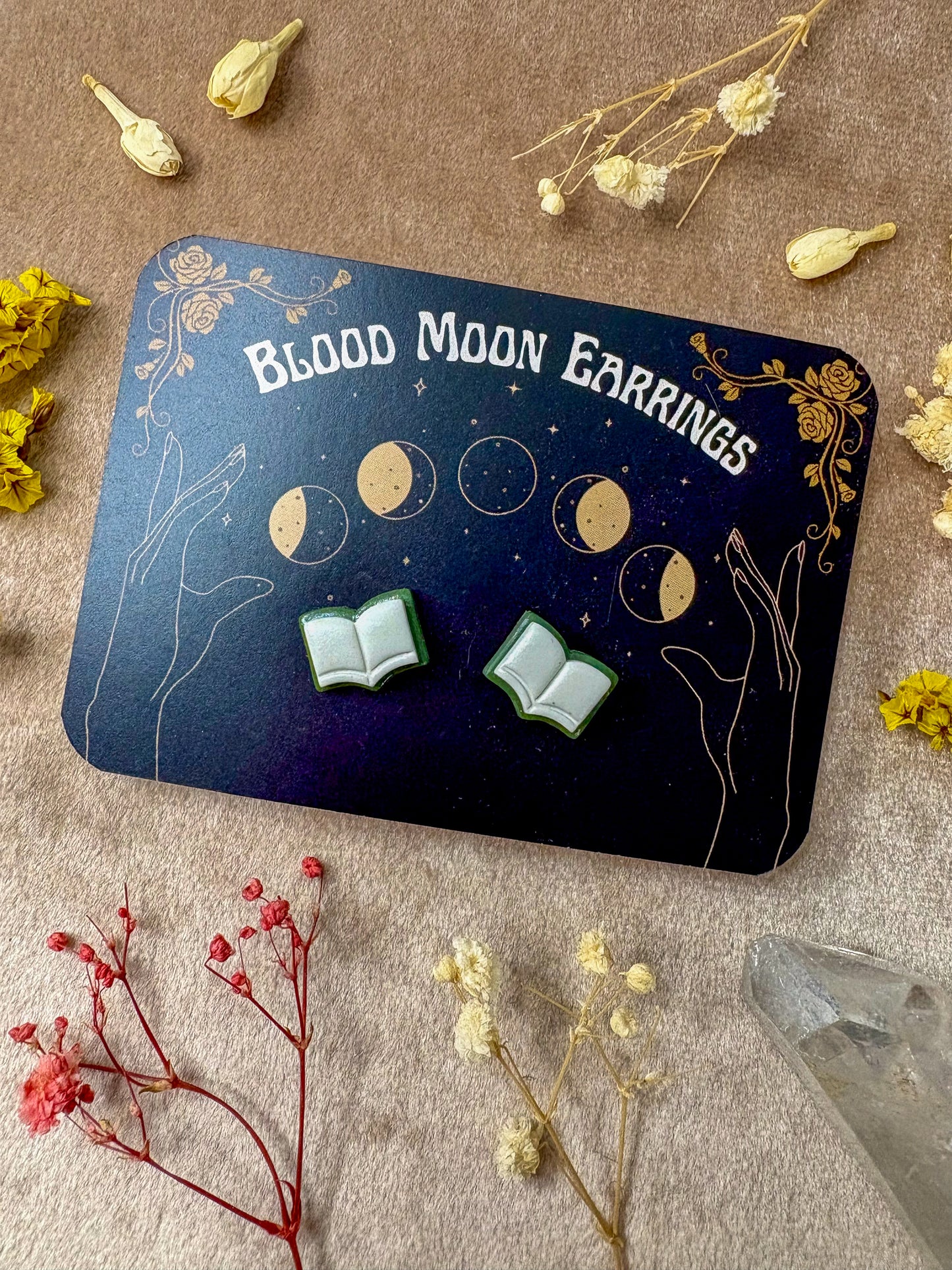 Open Book Stud Earrings
