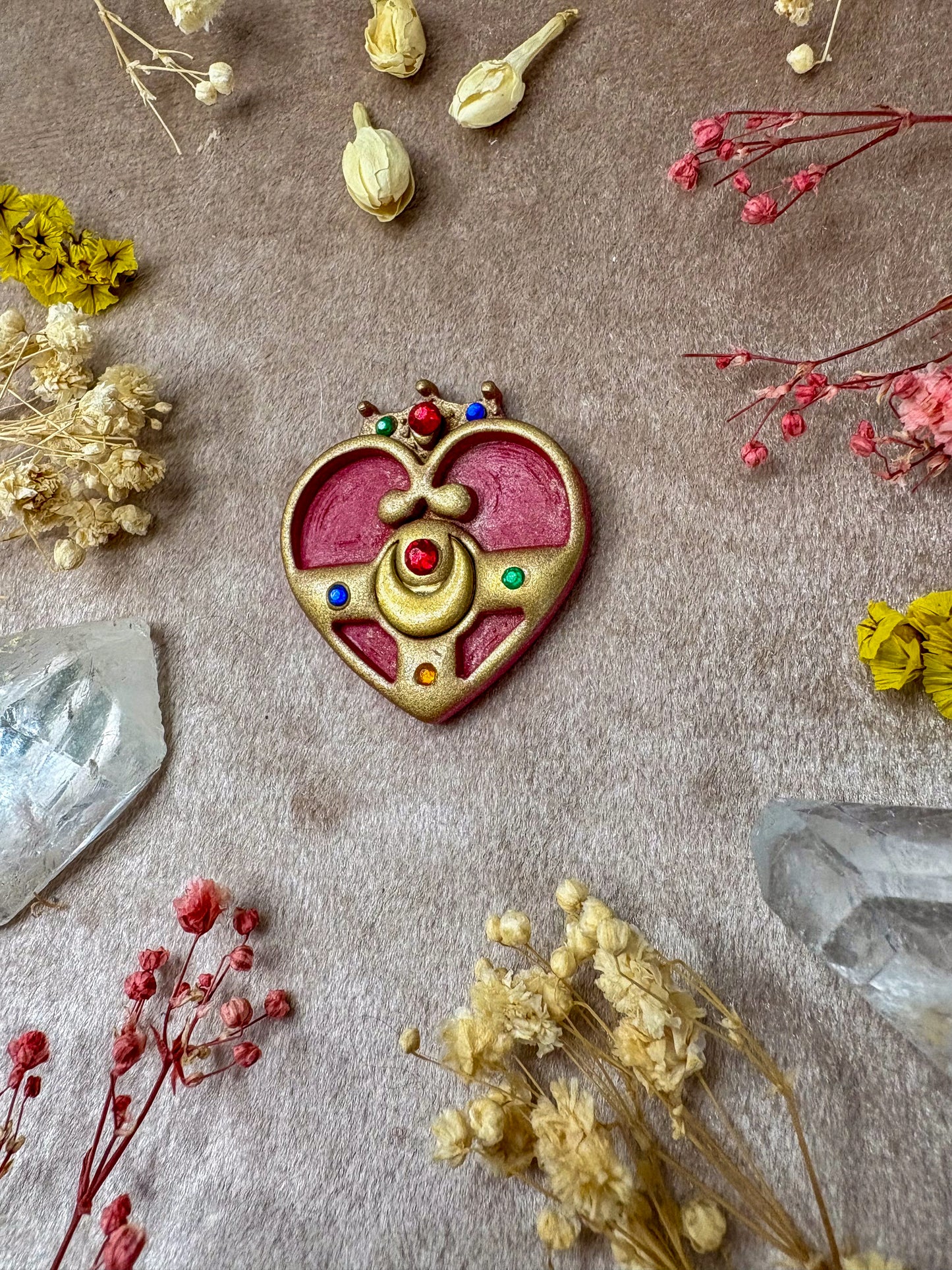 Heart Gem Compact Pin