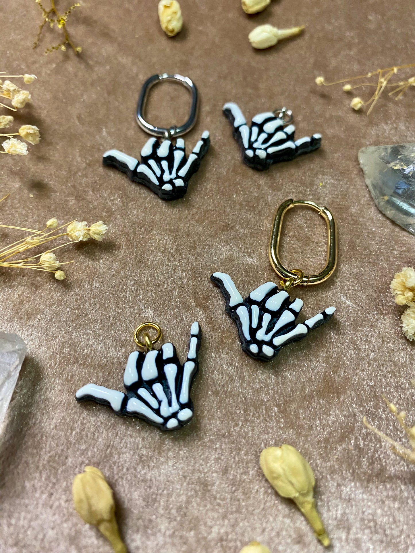 Glow in the Dark Skeleton Hand Charm