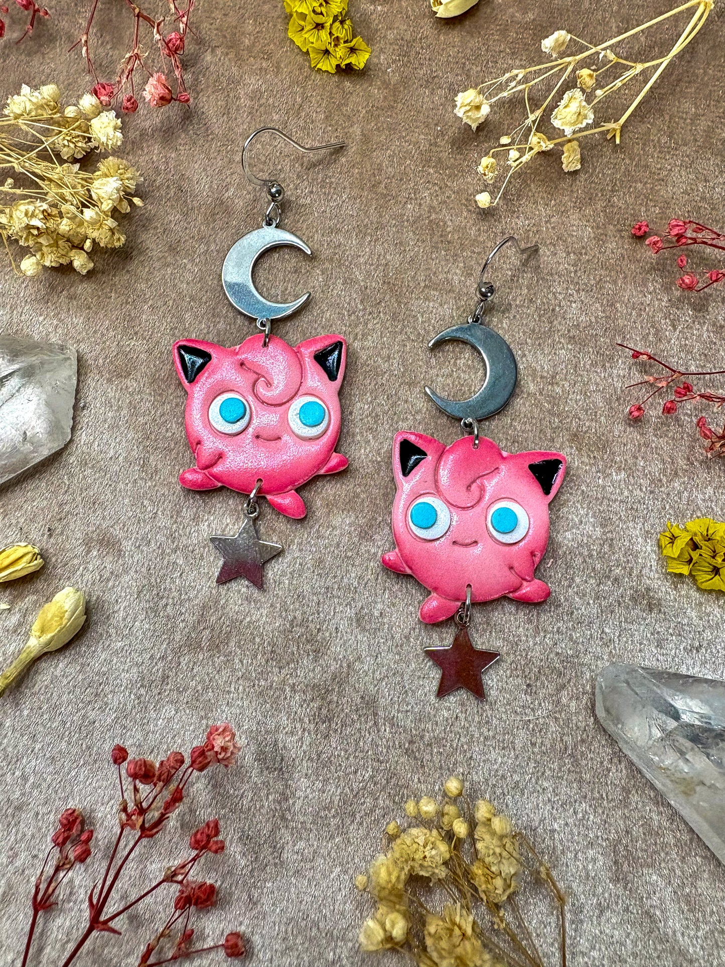 Pink Balloon Animal Earrings