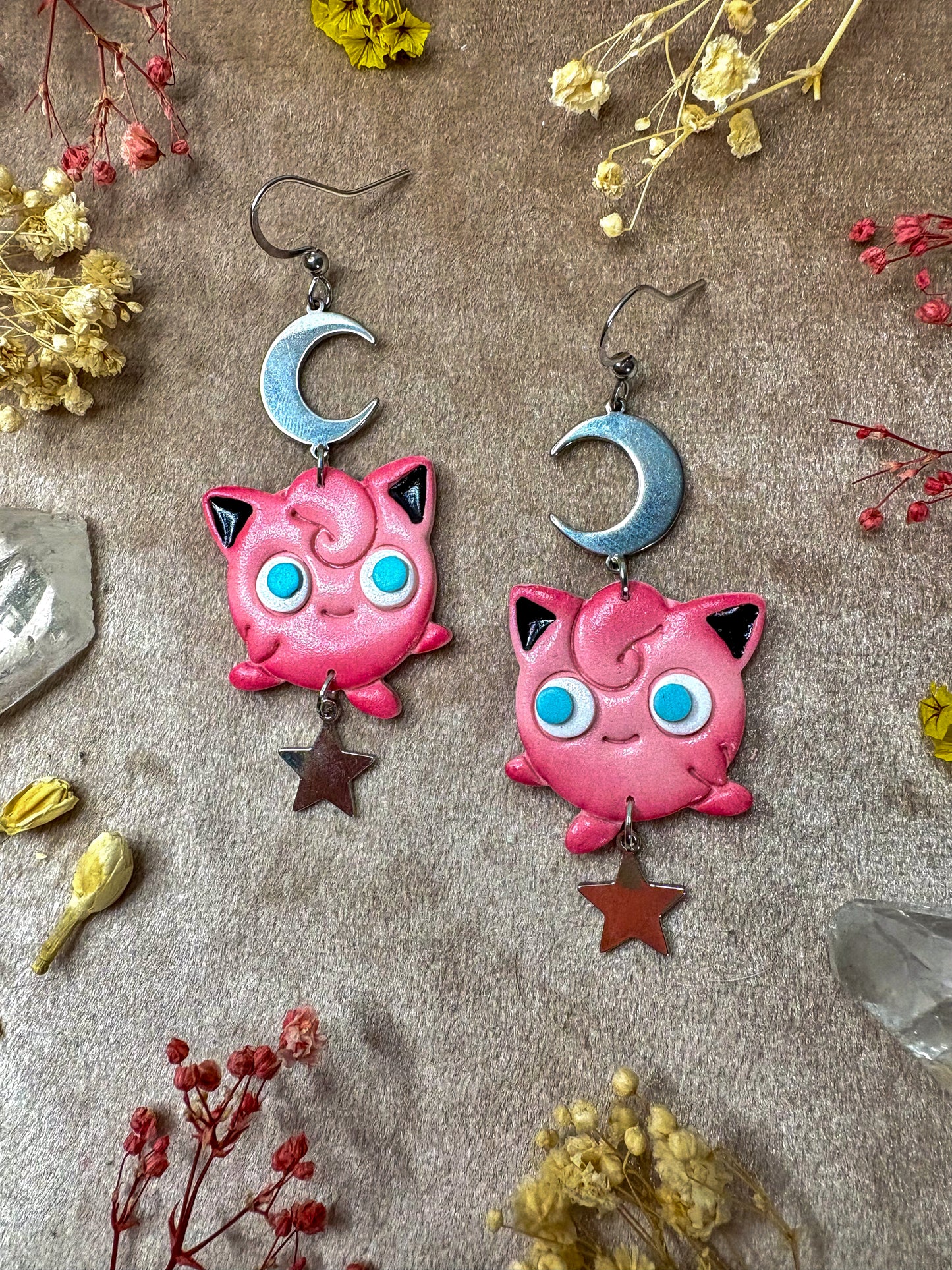Pink Balloon Animal Earrings