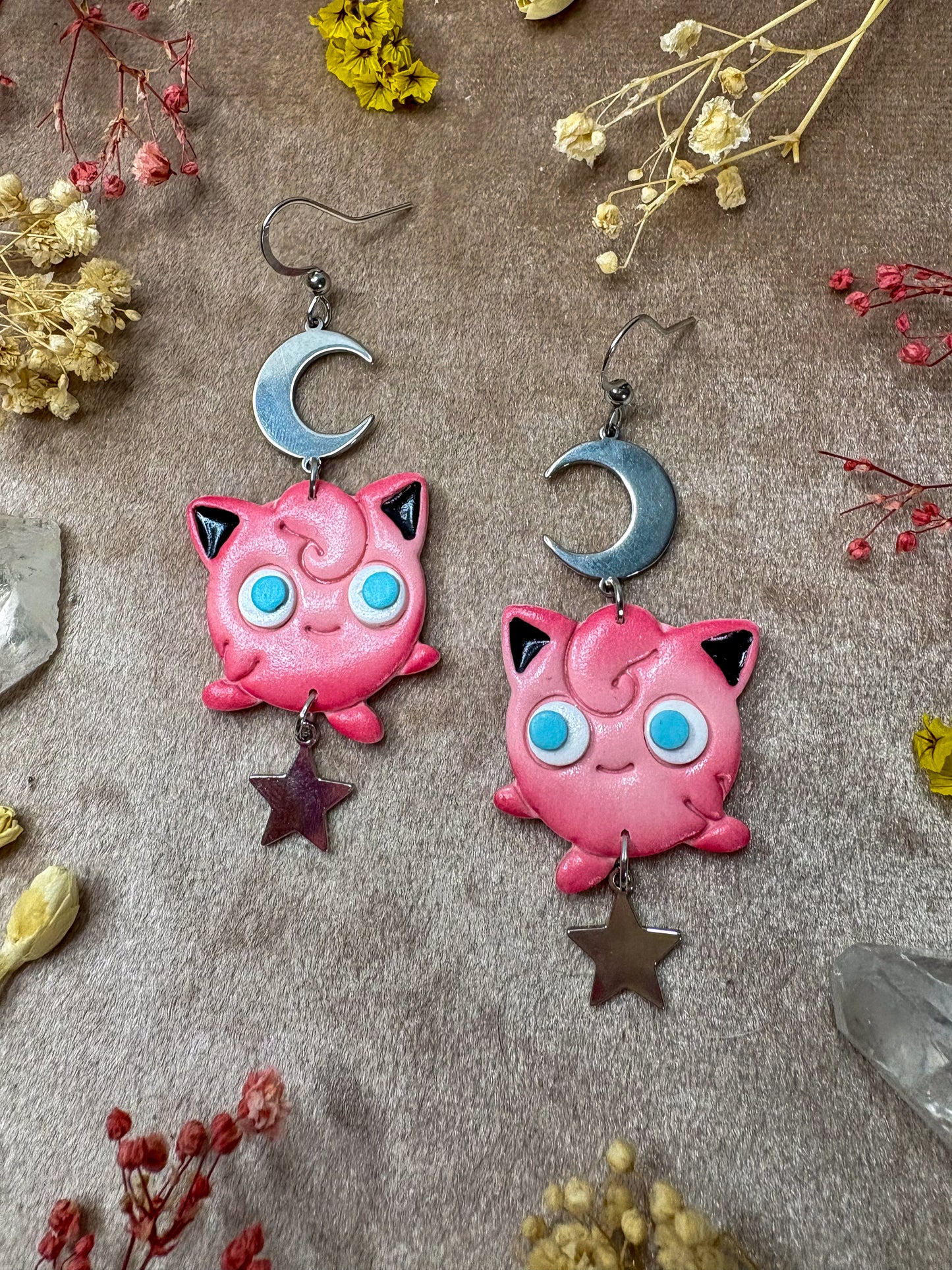 Pink Balloon Animal Earrings