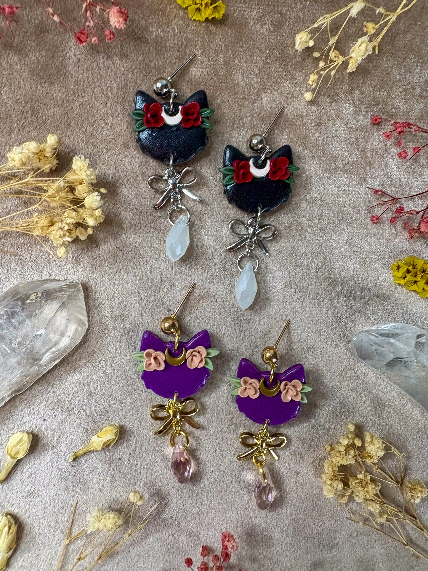 Moon Cat Earrings
