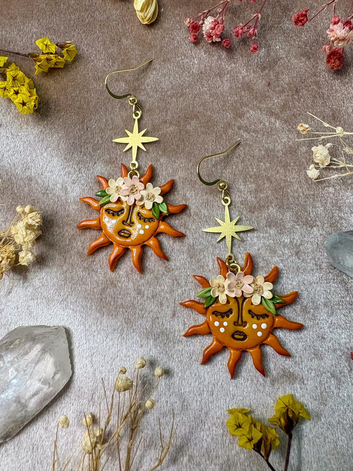 Floral Crown Sun Earrings