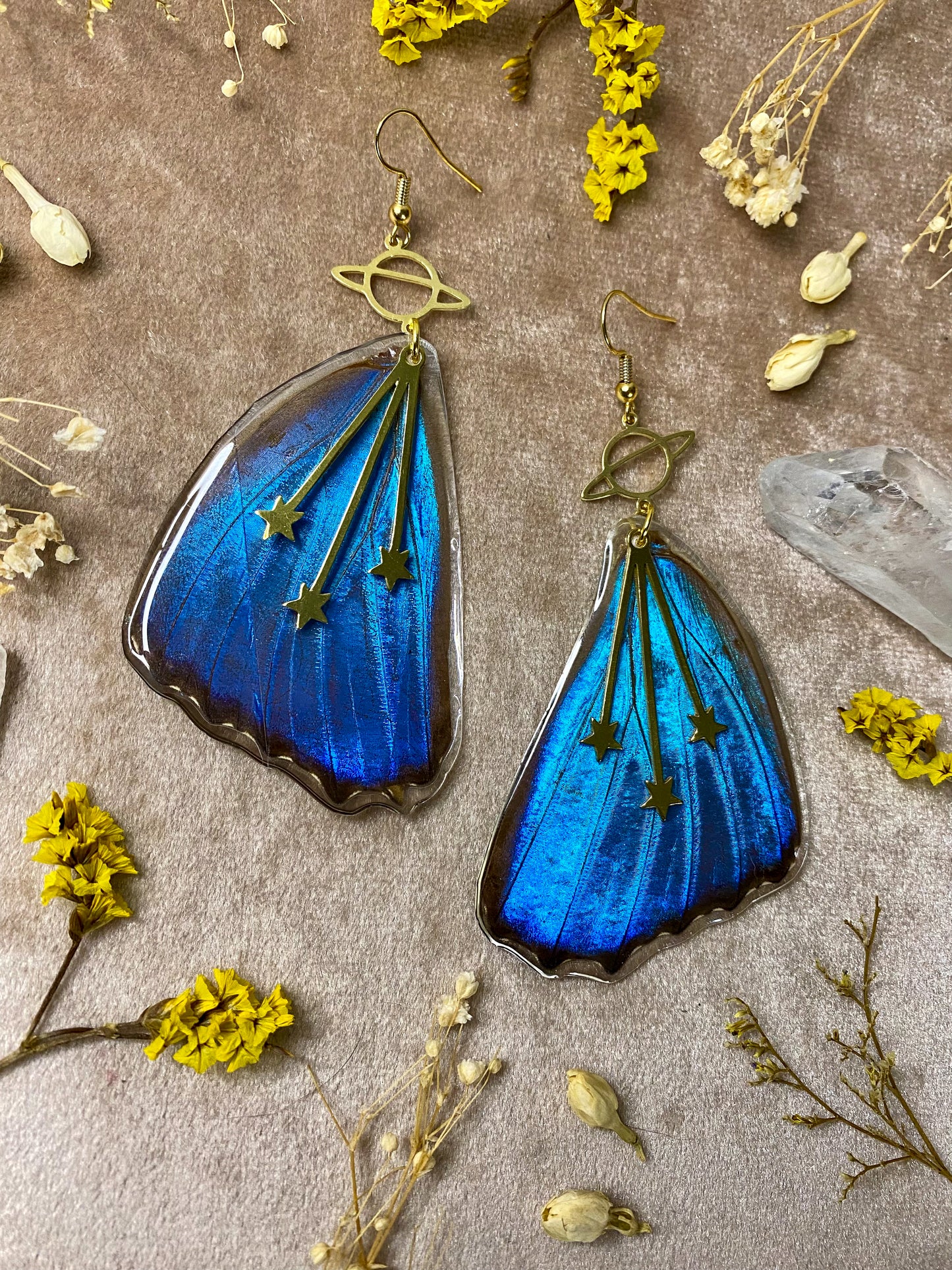 Blue Morpho Butterfly Earrings (Bottom Wings)