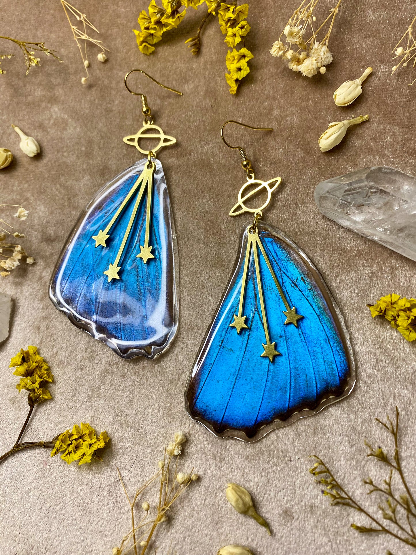 Blue Morpho Butterfly Earrings (Bottom Wings)