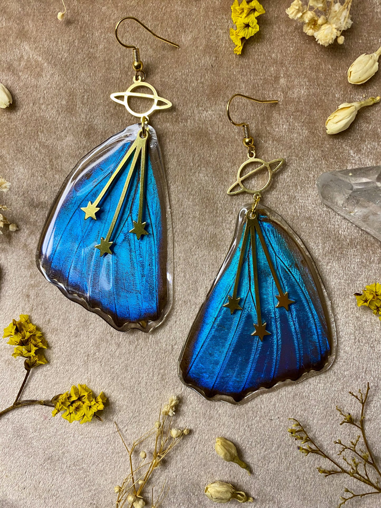 Blue Morpho Butterfly Earrings (Bottom Wings)