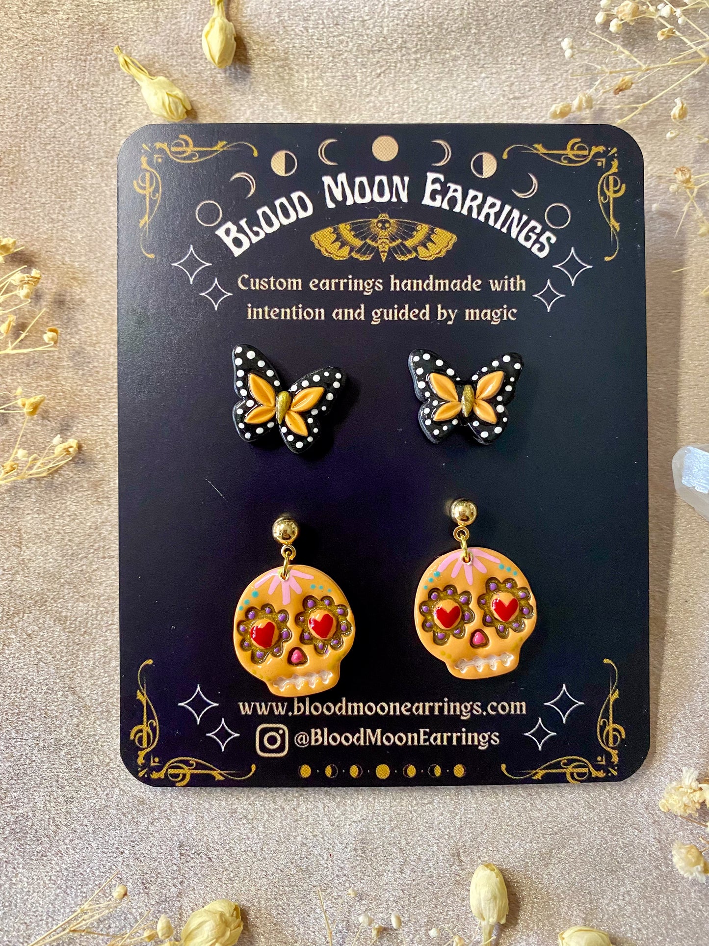 Colorful Sugar Skull Midi and Butterfly Stud Pack
