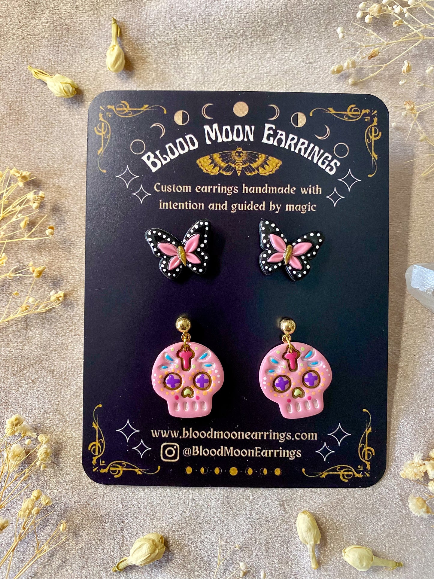 Colorful Sugar Skull Midi and Butterfly Stud Pack