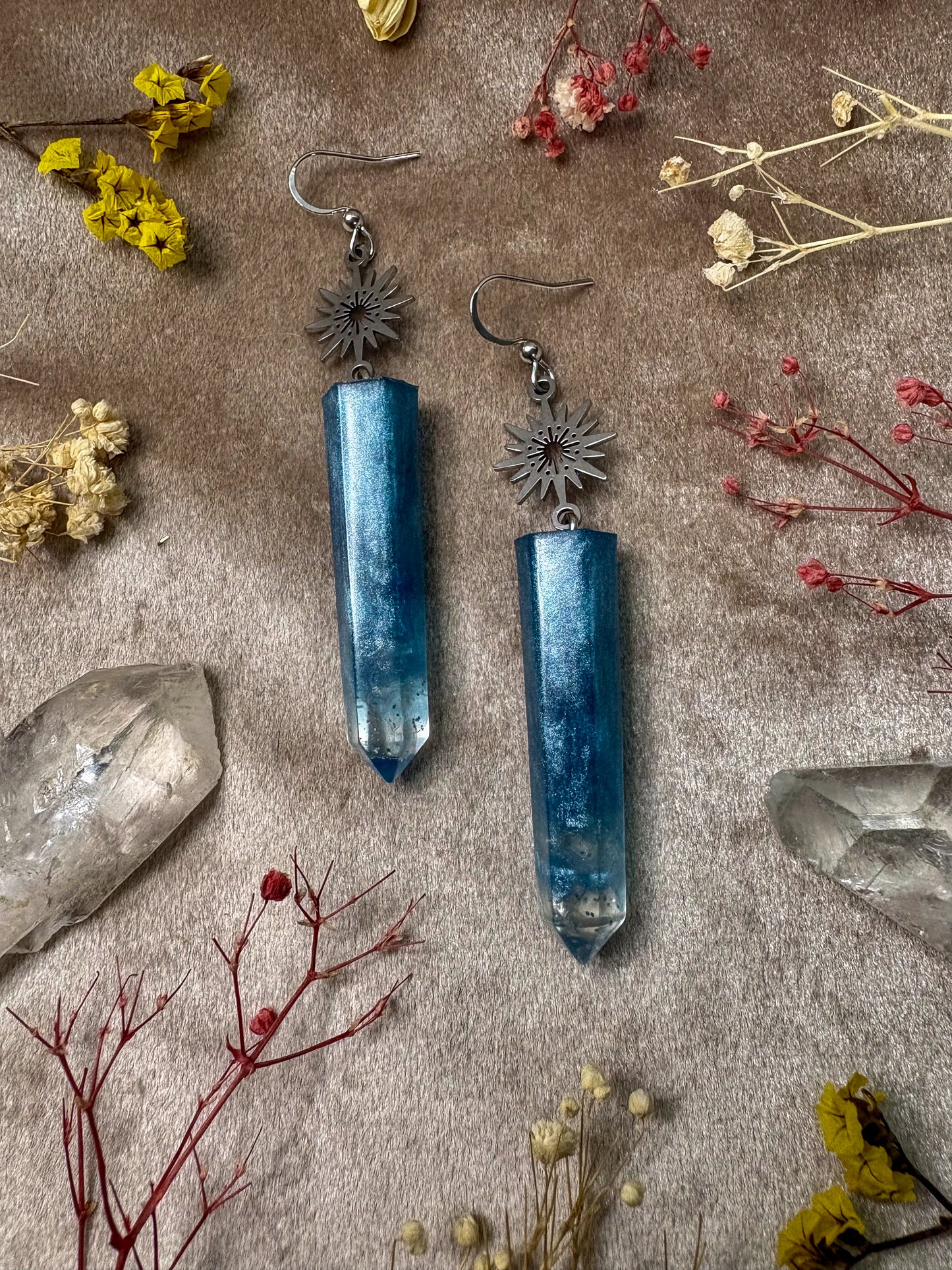 Light Blue Crystal Earrings