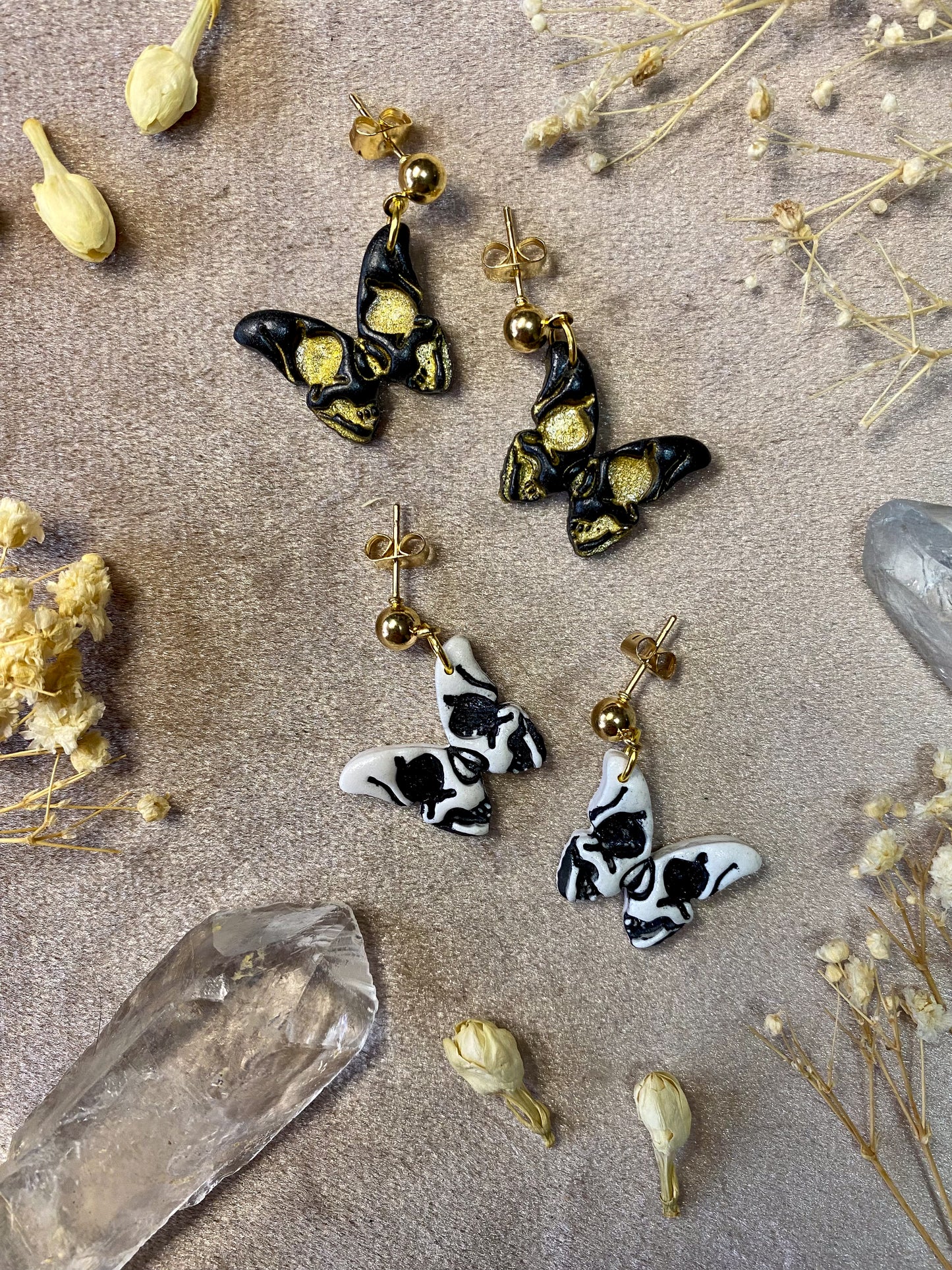 Butterfly Skull Midi Earrings