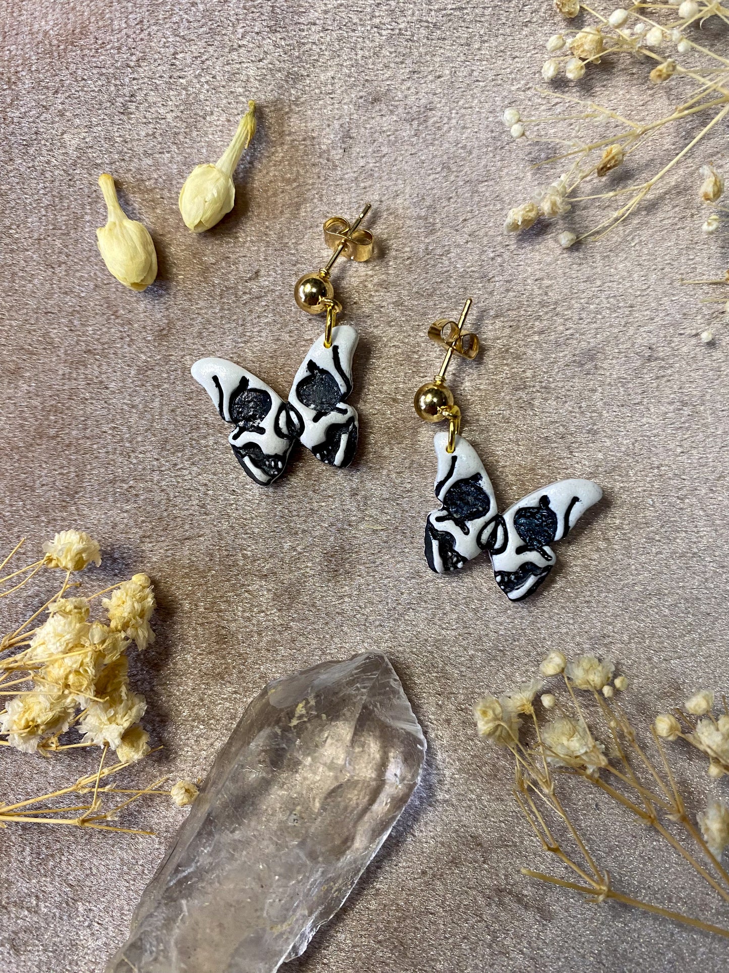 Butterfly Skull Midi Earrings
