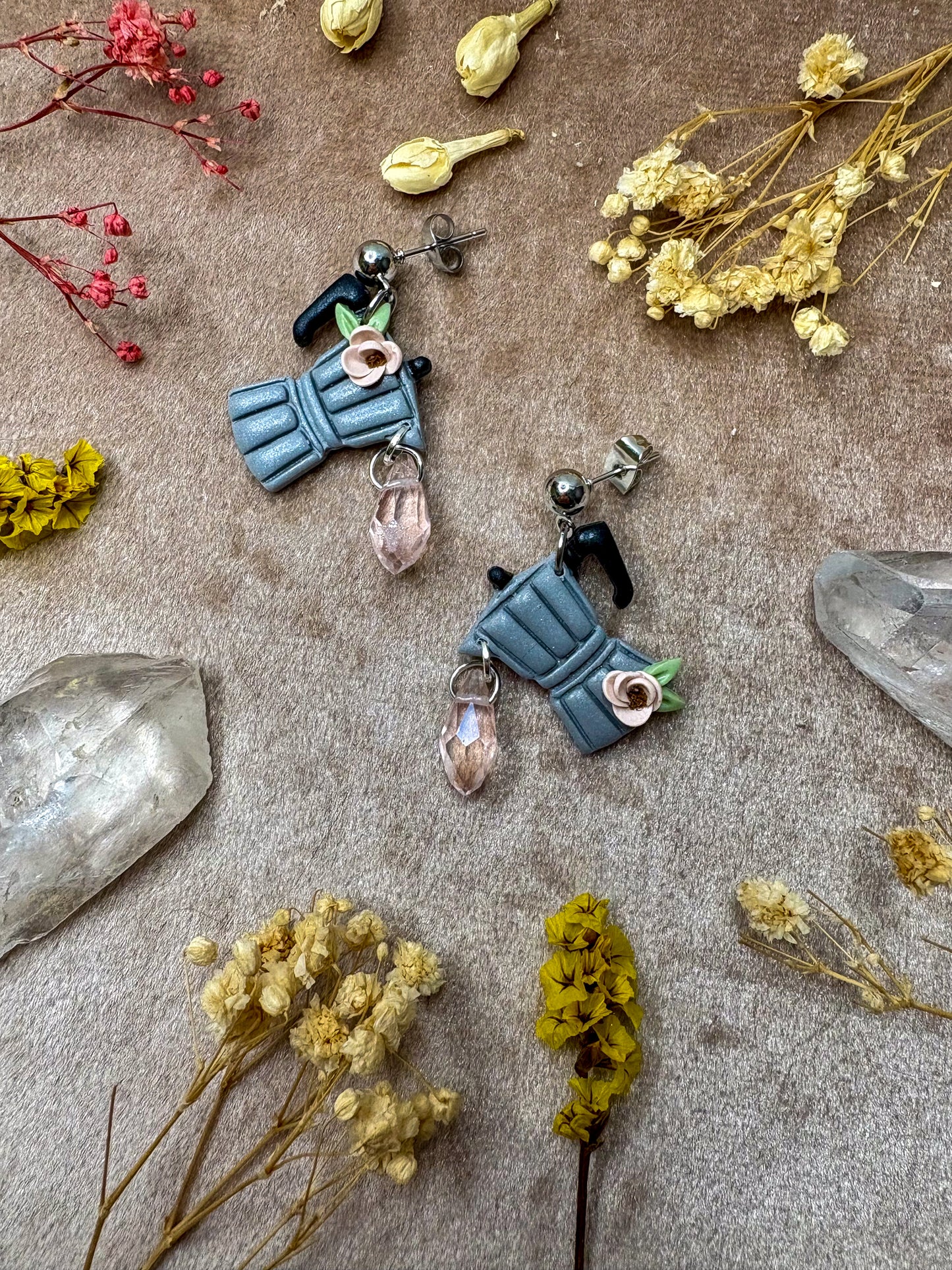 Drop of Coffee Midi Earrings (Gray)