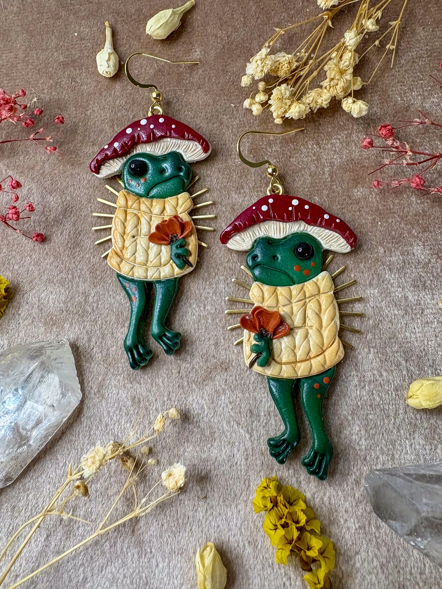 Cozy Mushroom Hat Frog