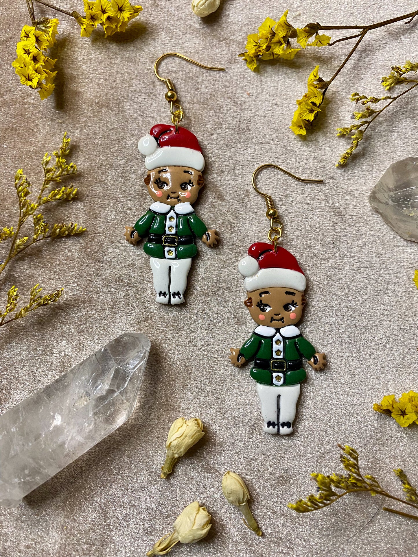 Festive Holiday Cutie Dangle Earrings (Dark)