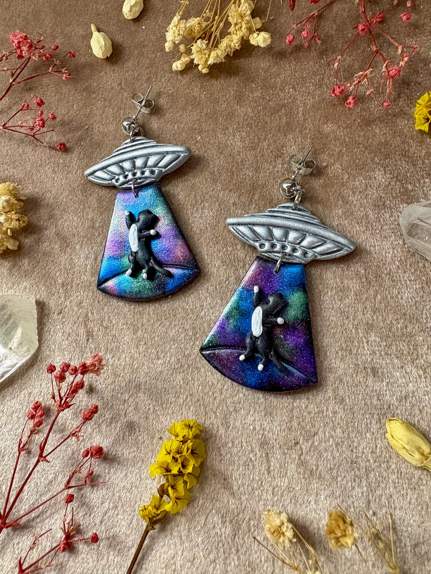 Cat Abduction Earrings (Tuxedo)