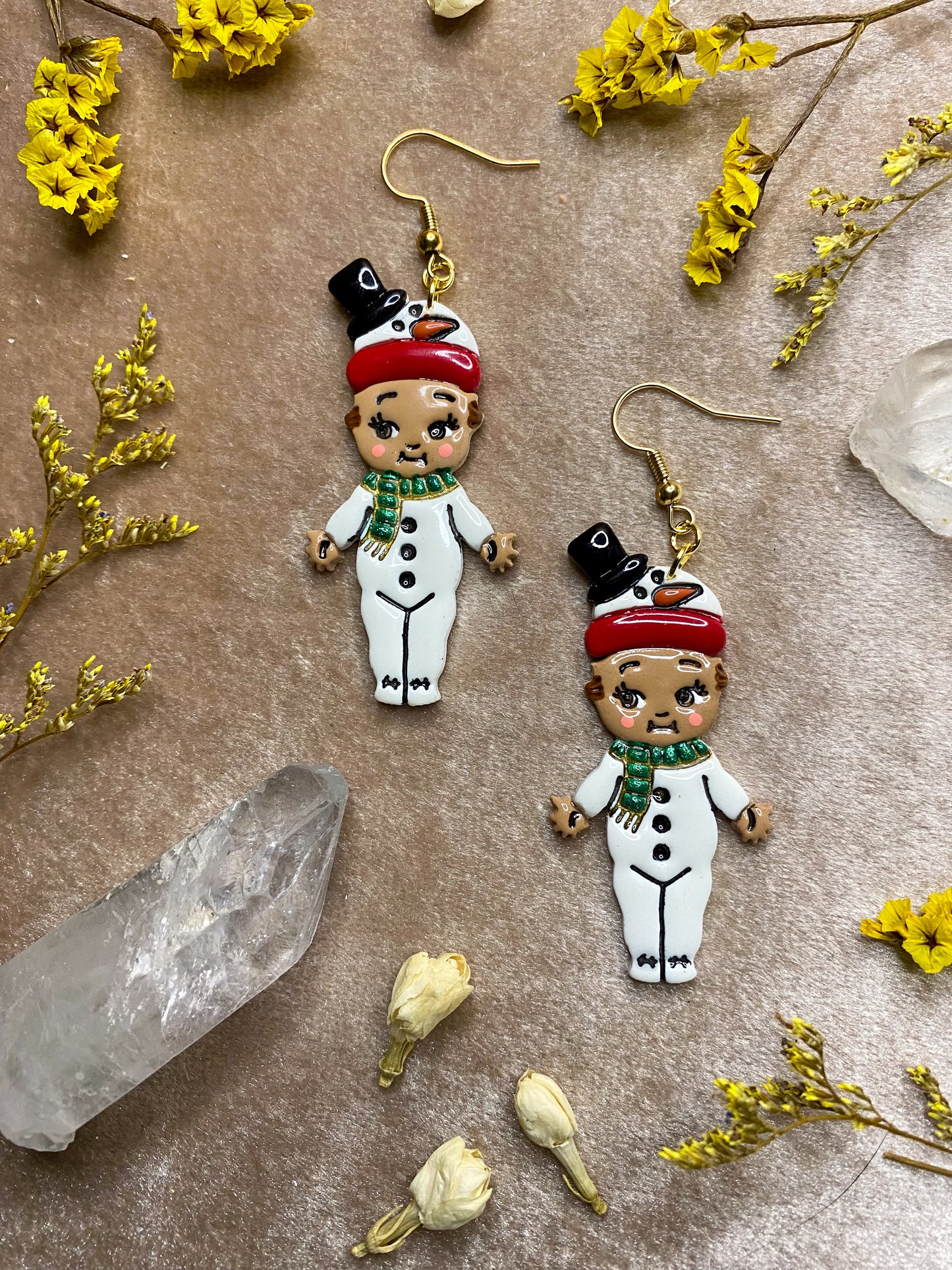 Festive Holiday Cutie Dangle Earrings (Dark)
