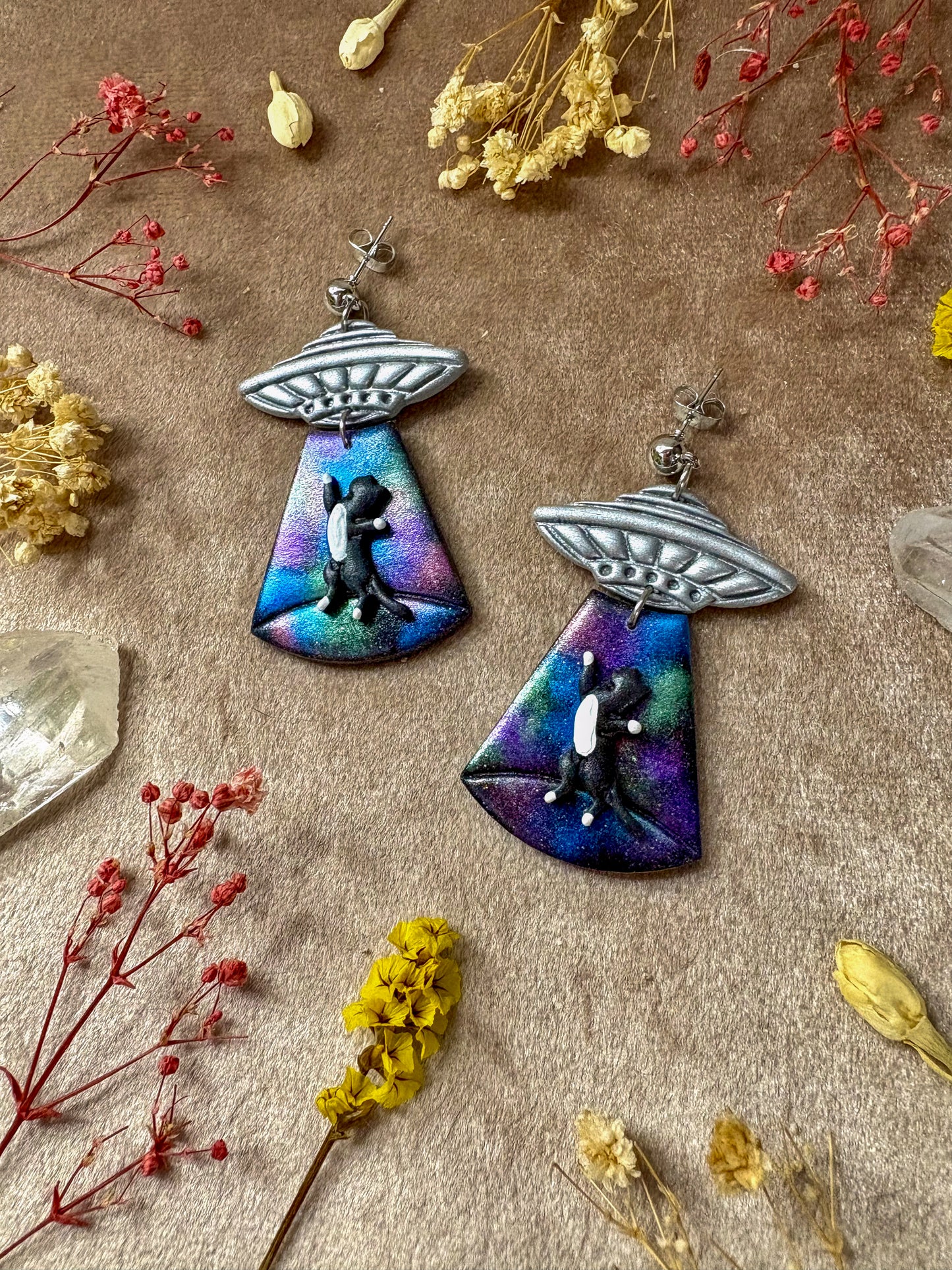 Cat Abduction Earrings (Tuxedo)