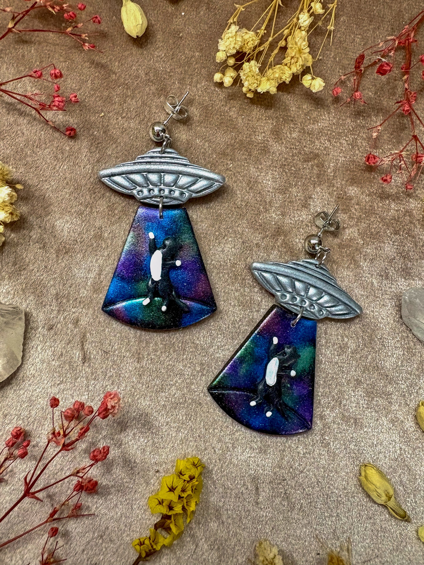 Cat Abduction Earrings (Tuxedo)