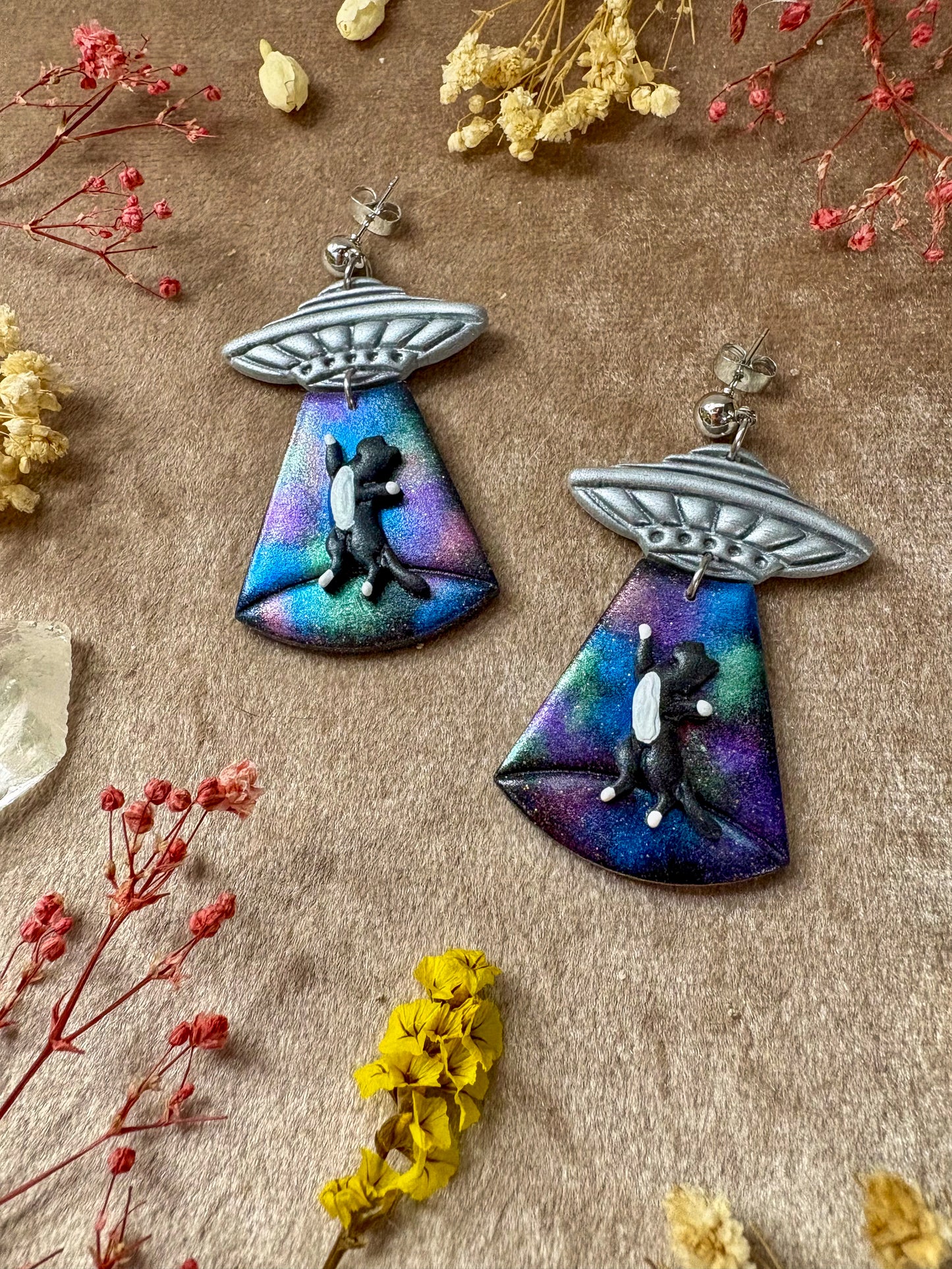 Cat Abduction Earrings (Tuxedo)