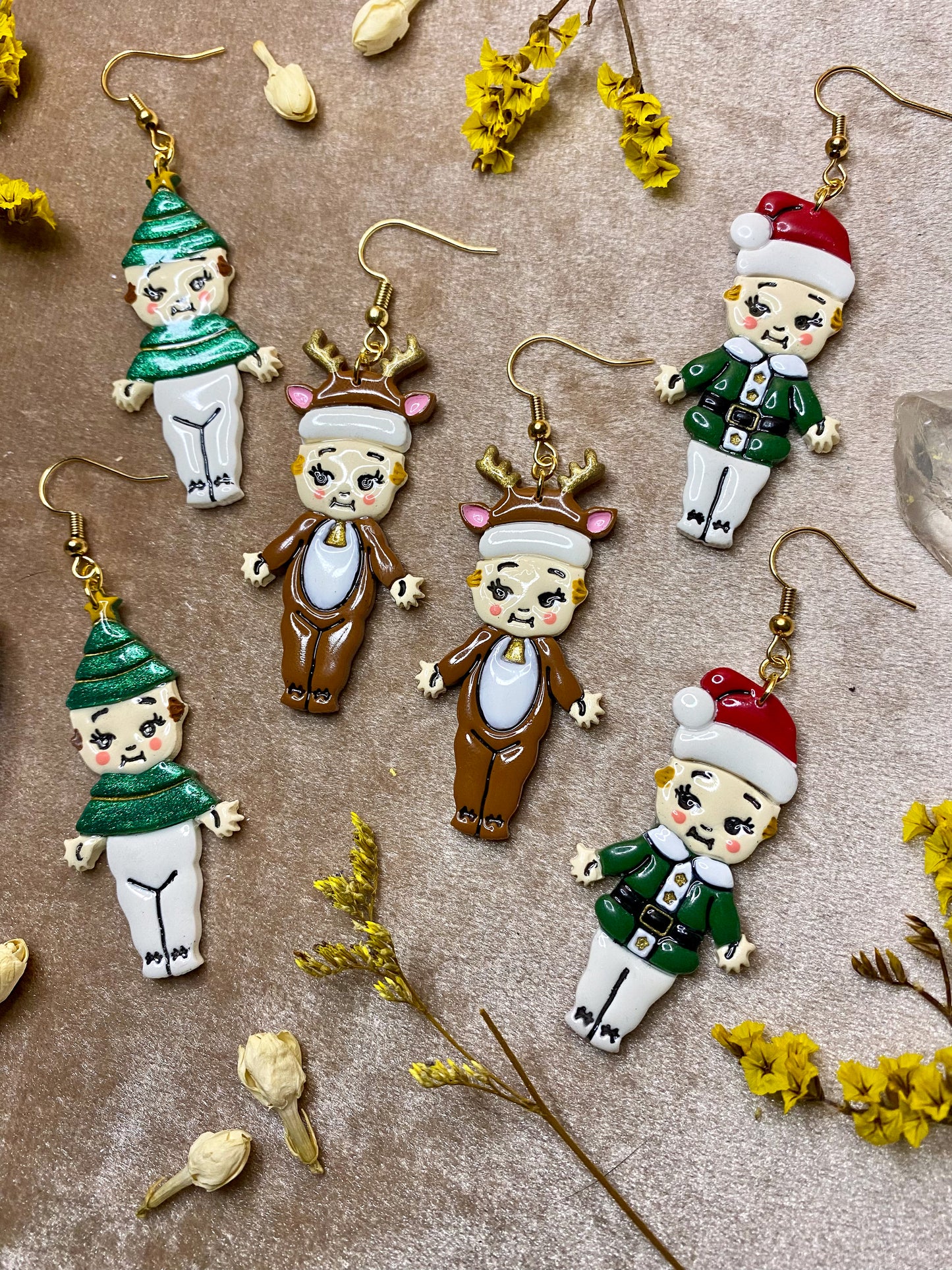 Festive Holiday Cutie Dangle Earrings