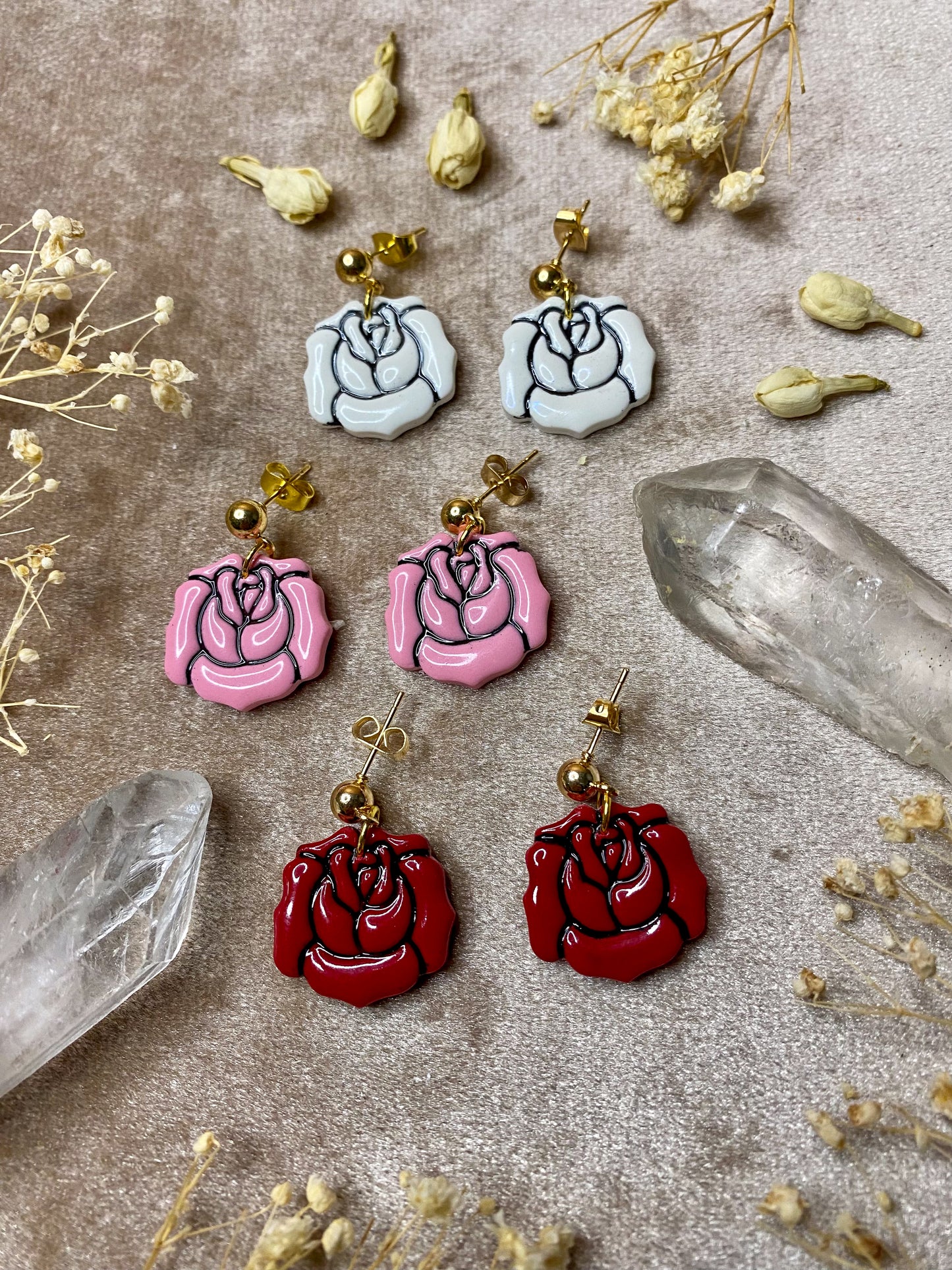 Rose Tattoo Midi Earrings