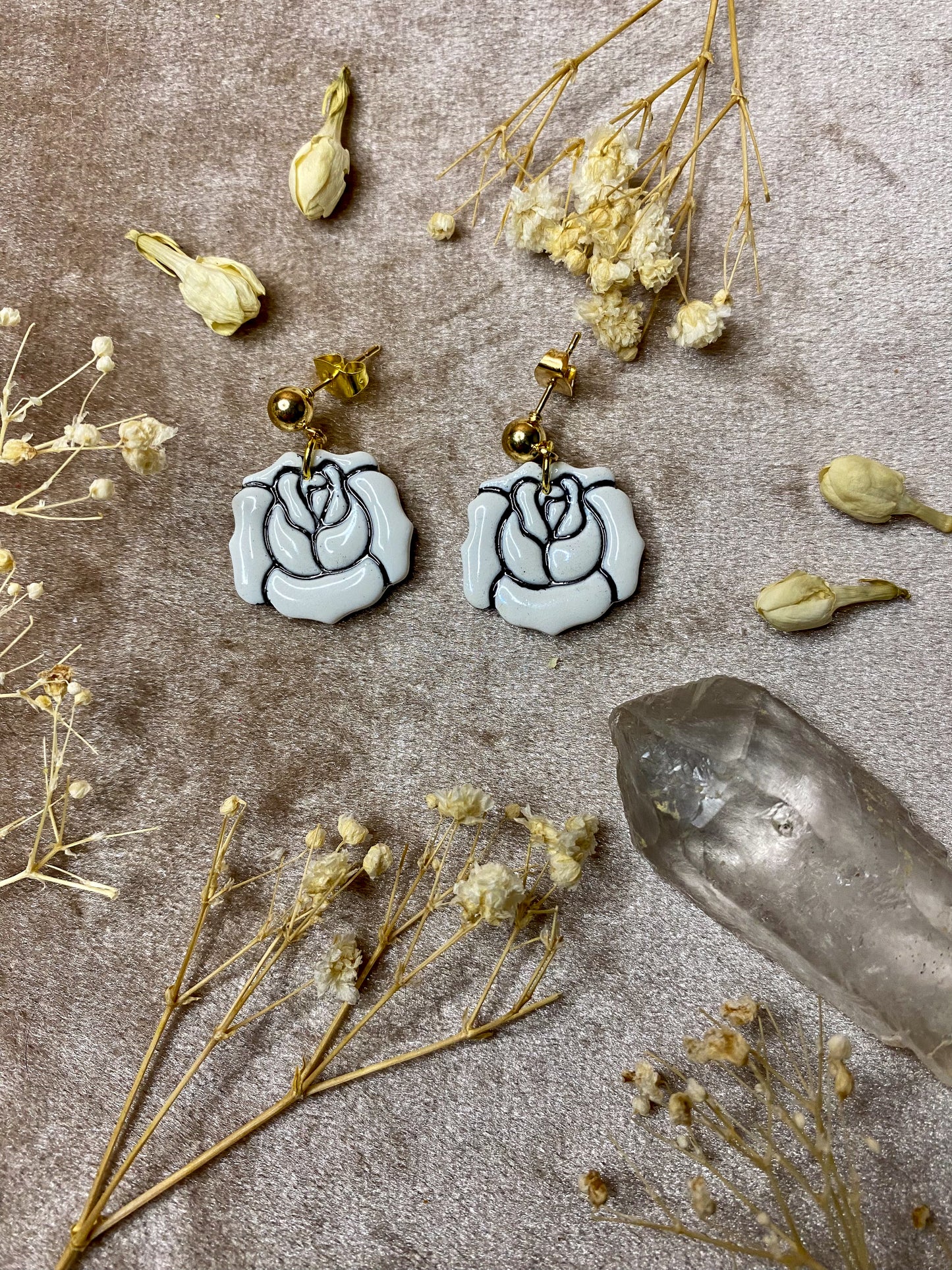 Rose Tattoo Midi Earrings