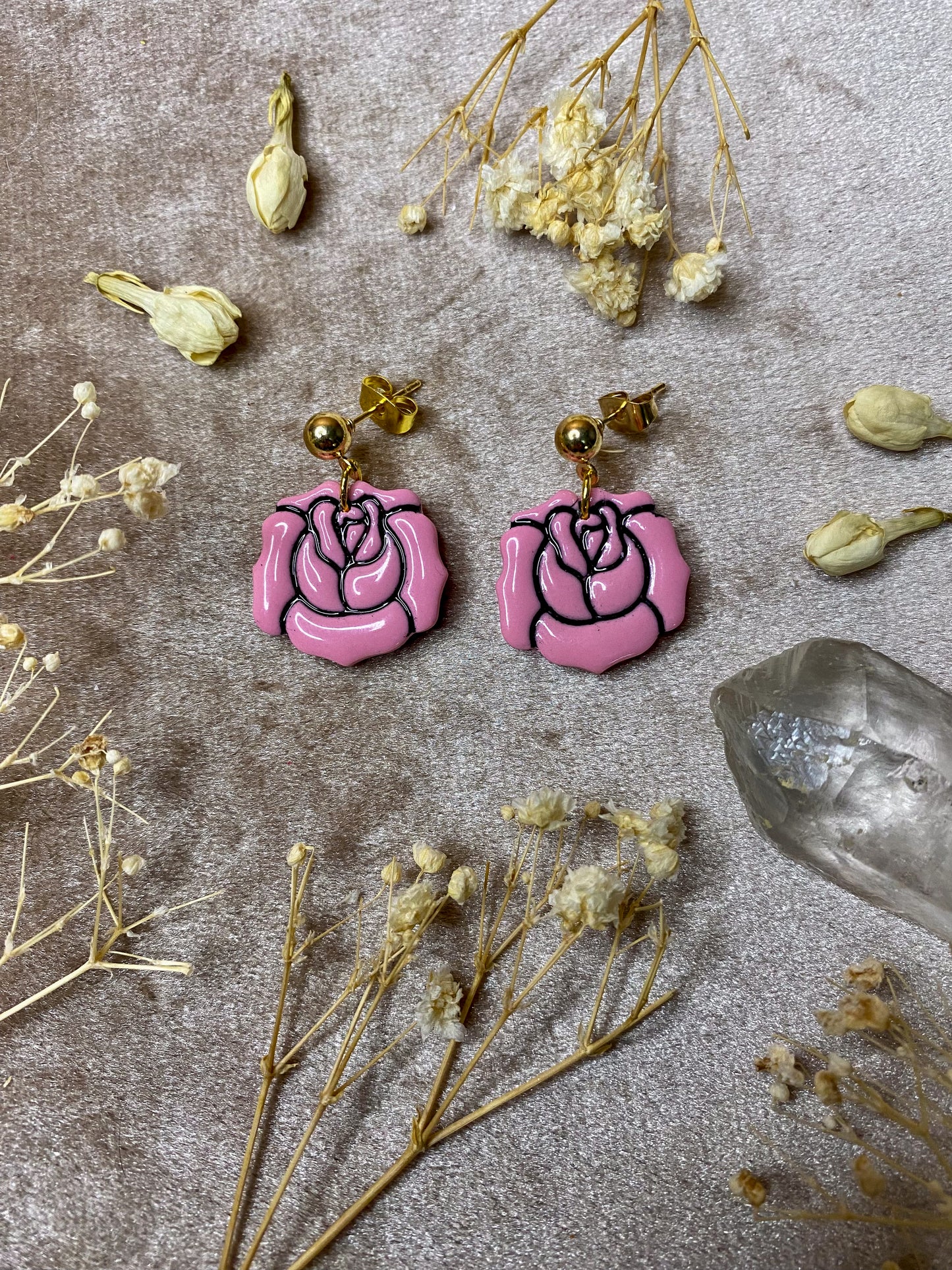 Rose Tattoo Midi Earrings