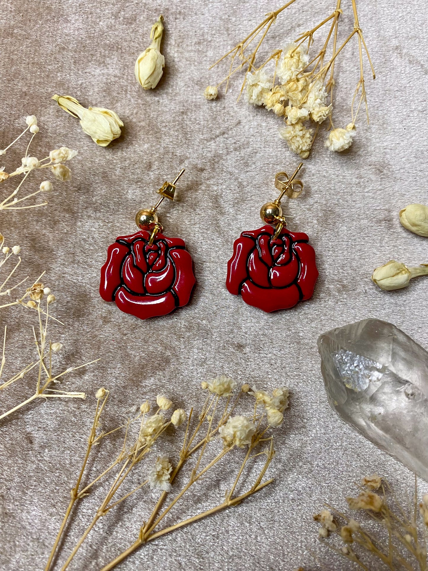 Rose Tattoo Midi Earrings