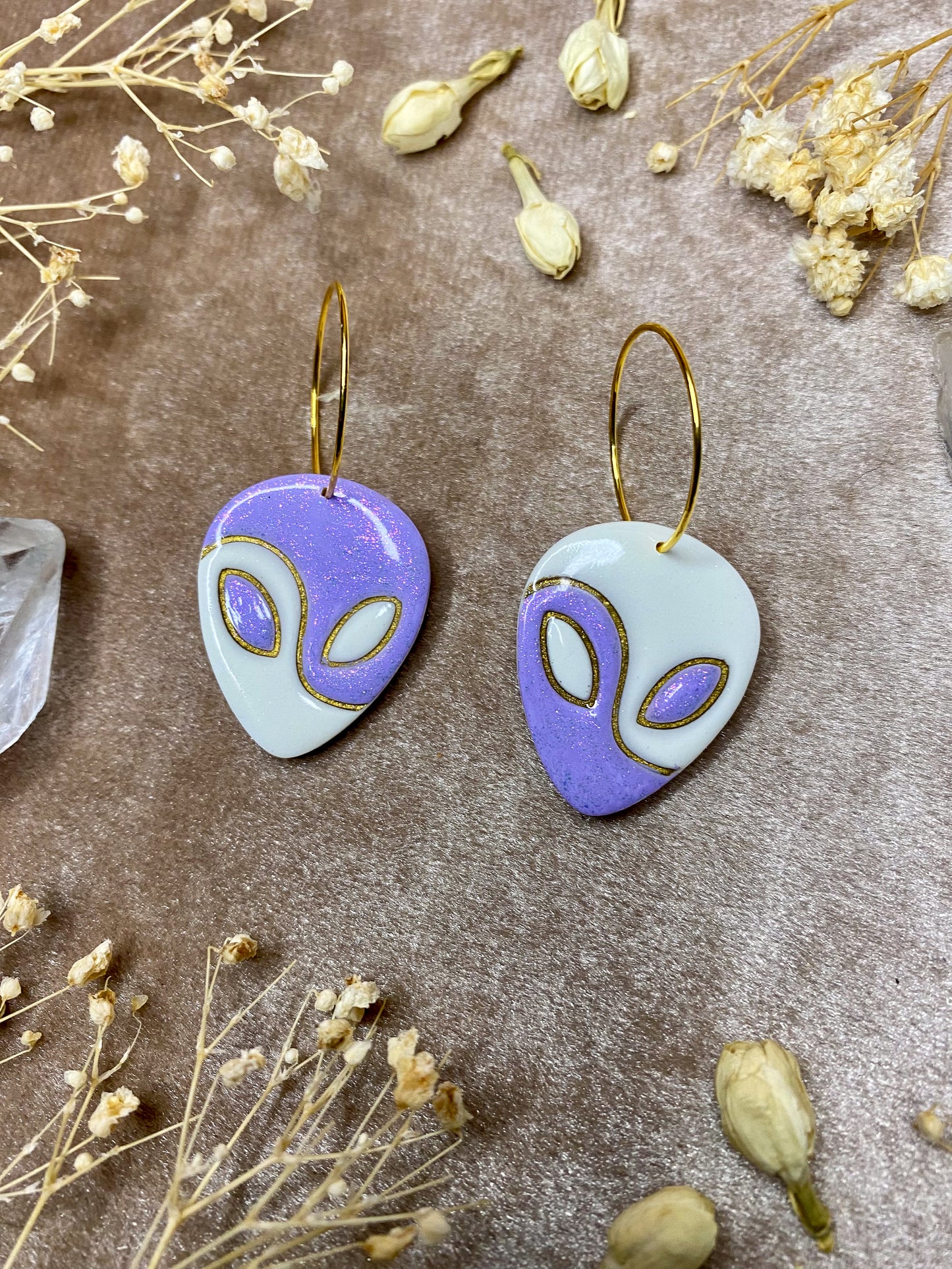 Yin Yang Alien Hoop Earrings