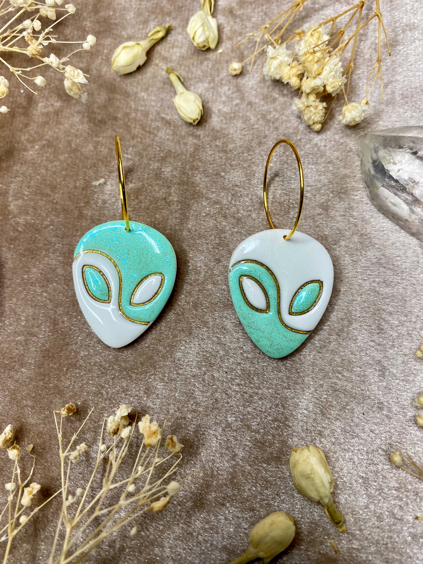 Yin Yang Alien Hoop Earrings