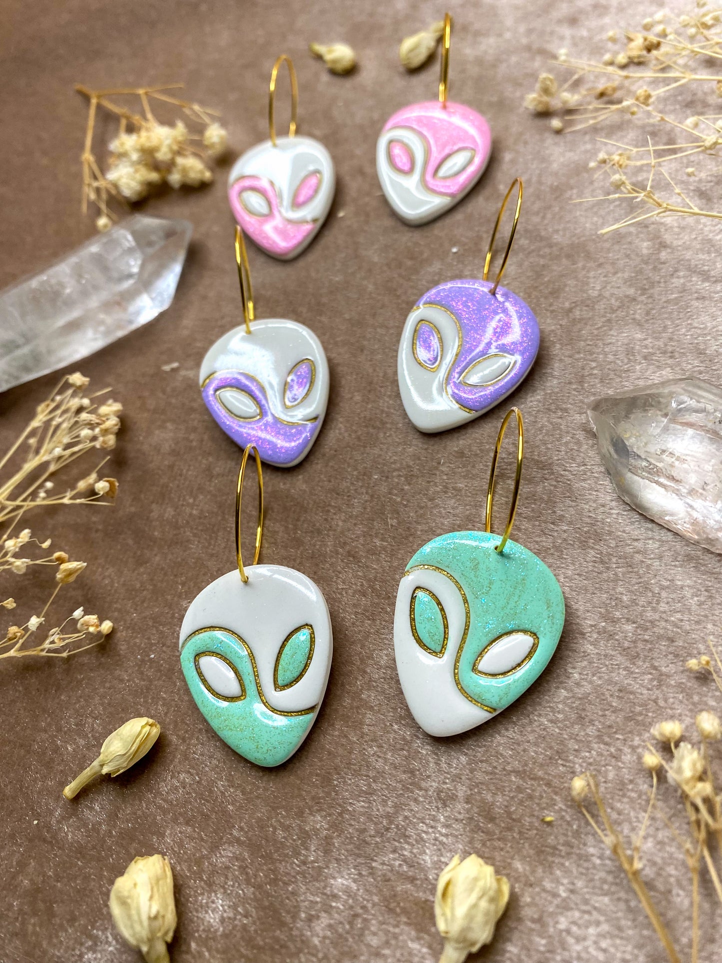 Yin Yang Alien Hoop Earrings