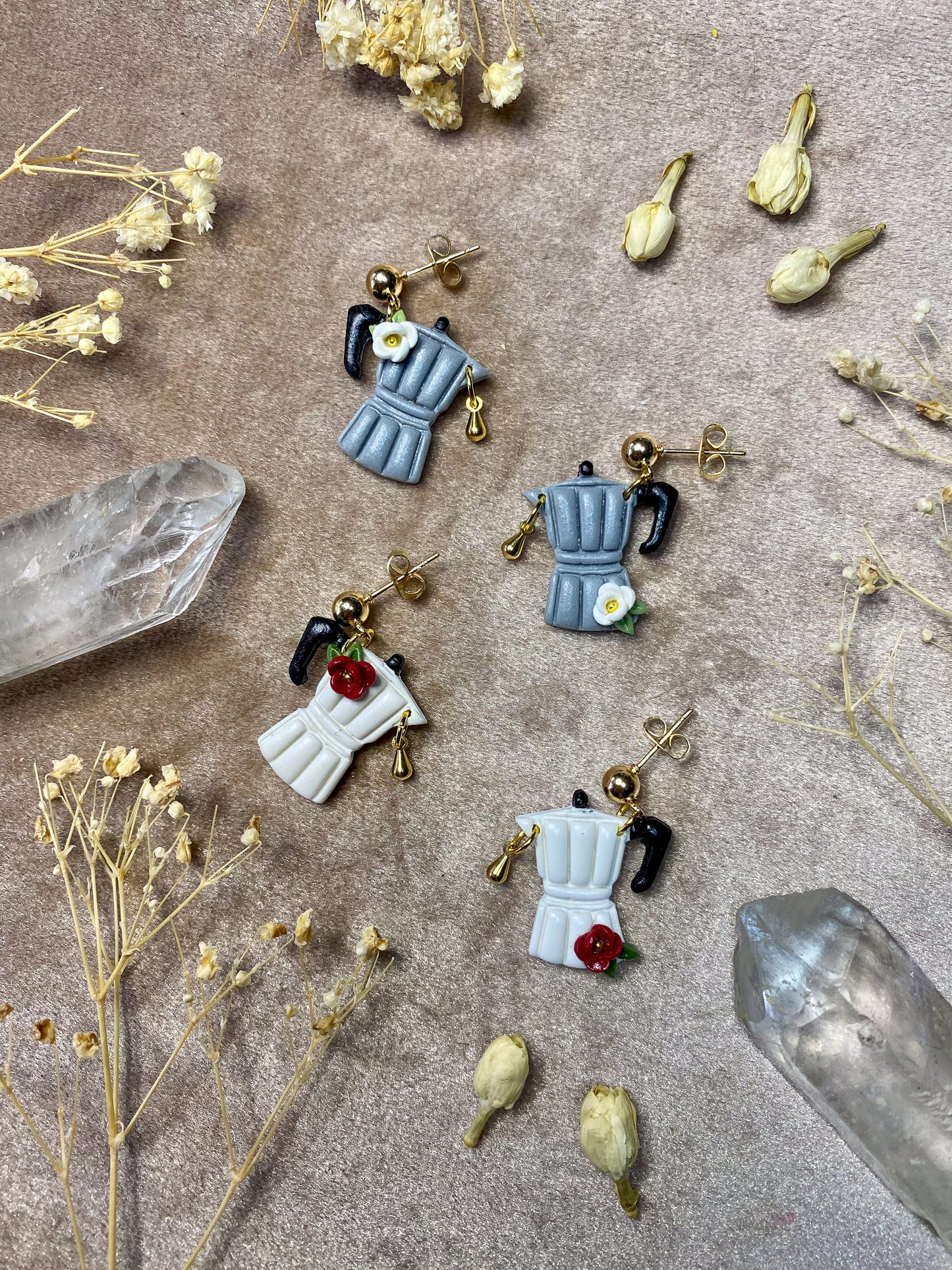 polymer clay coffee earrings