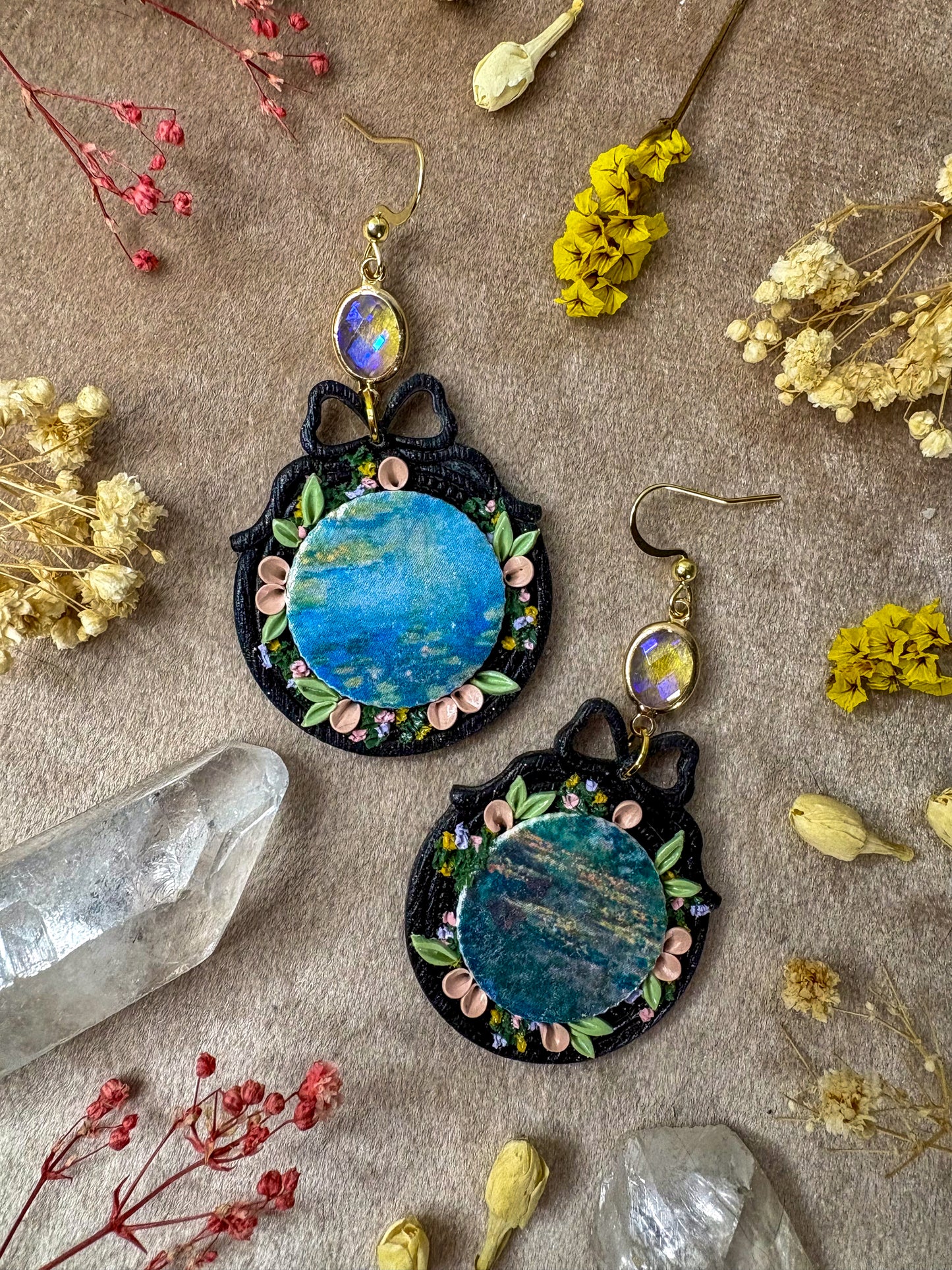 Monet's Water Lilies Art Earrings