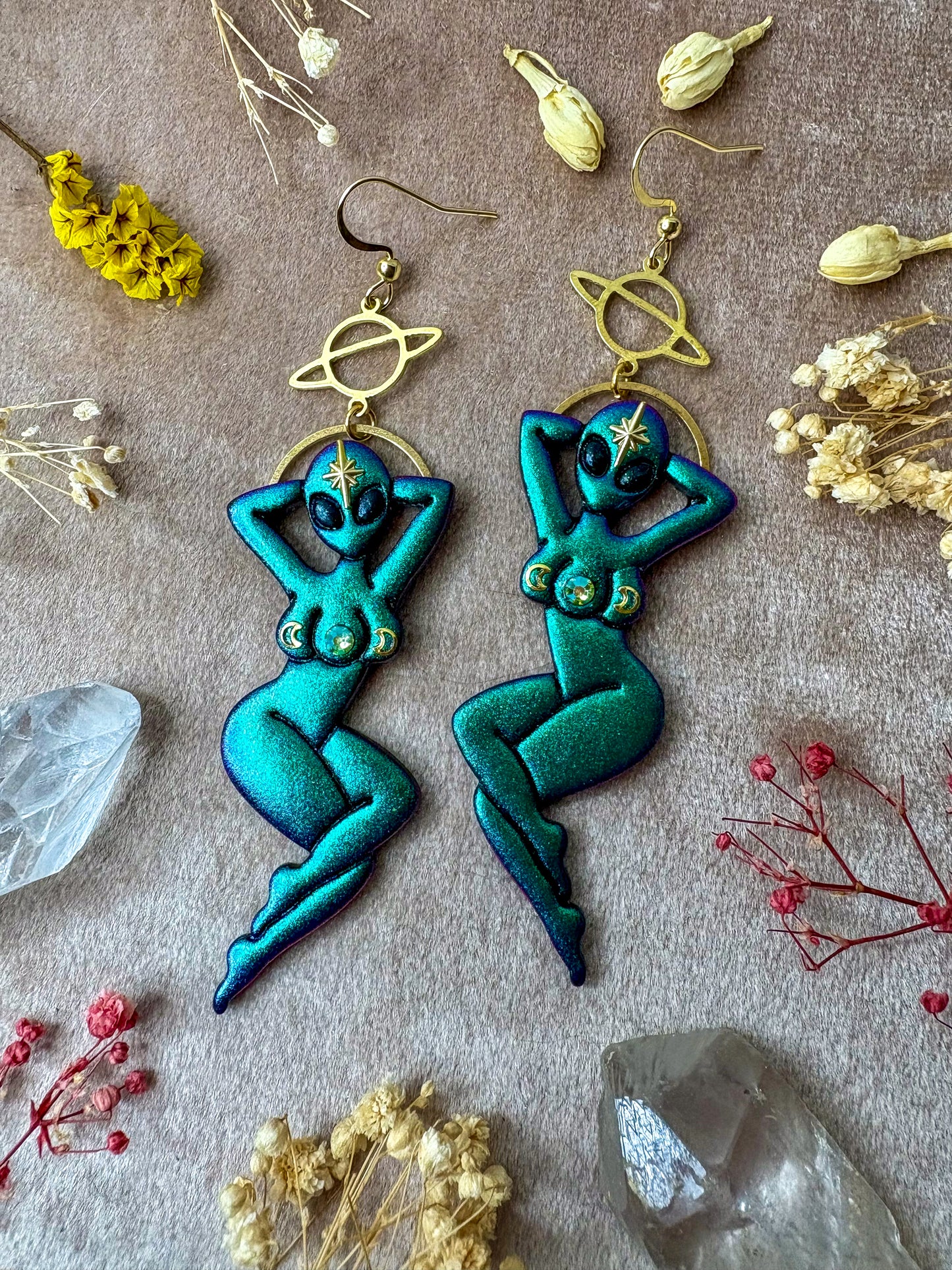Alien Pin-Up Earrings