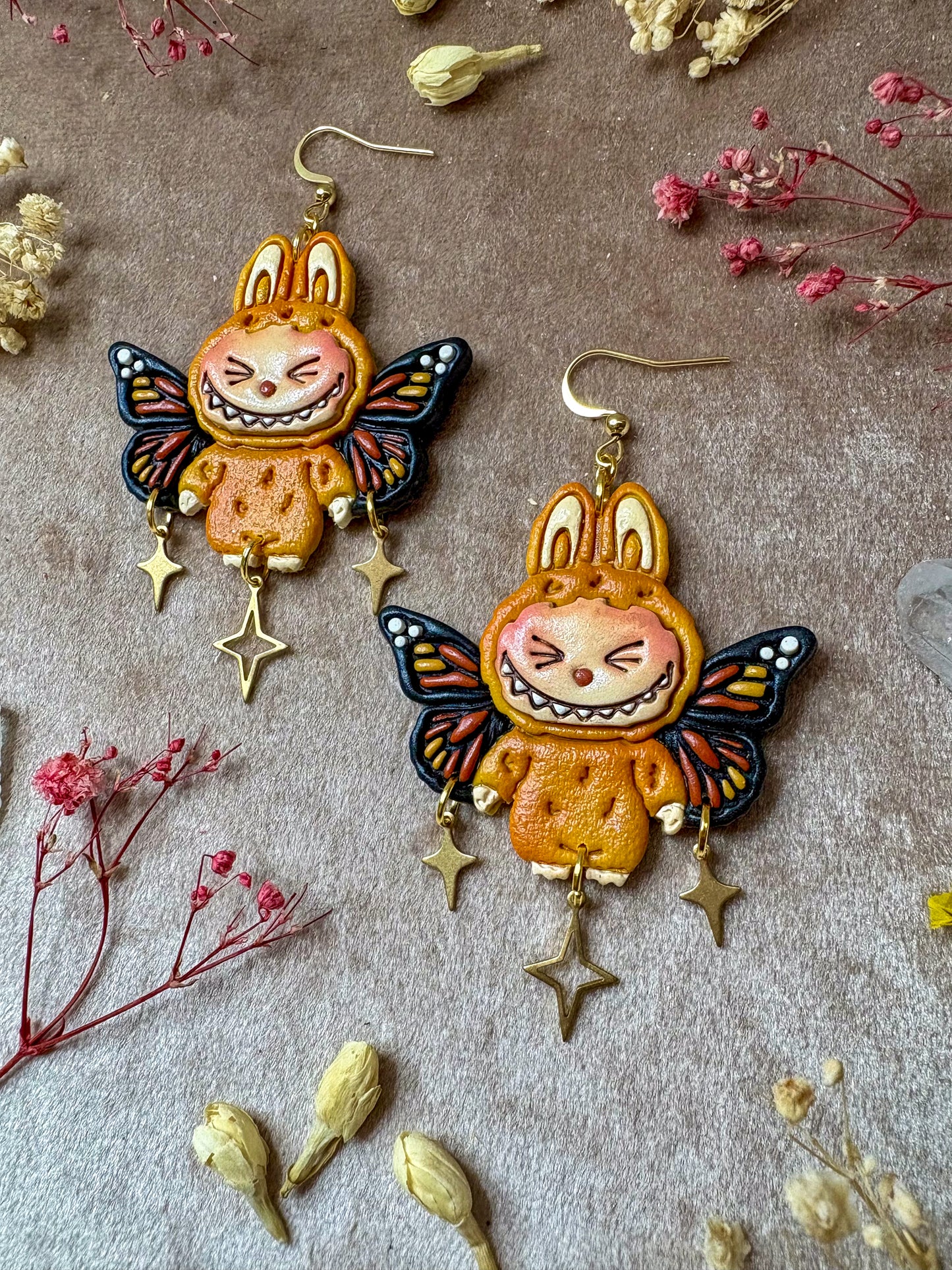 Monarch Butterfly 'Bubu Earrings