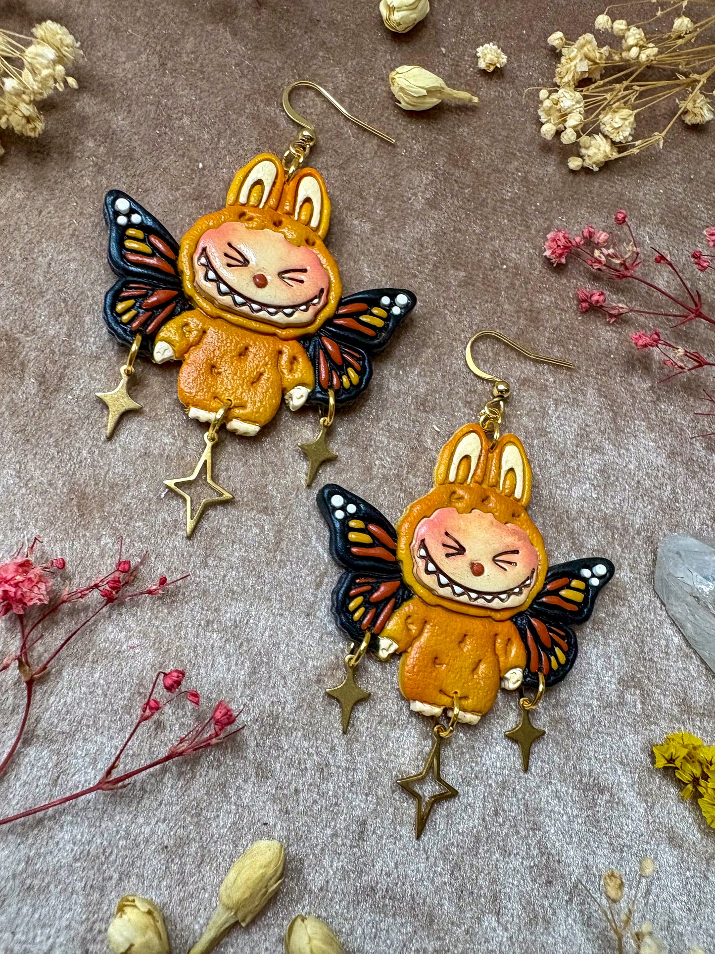 Monarch Butterfly 'Bubu Earrings