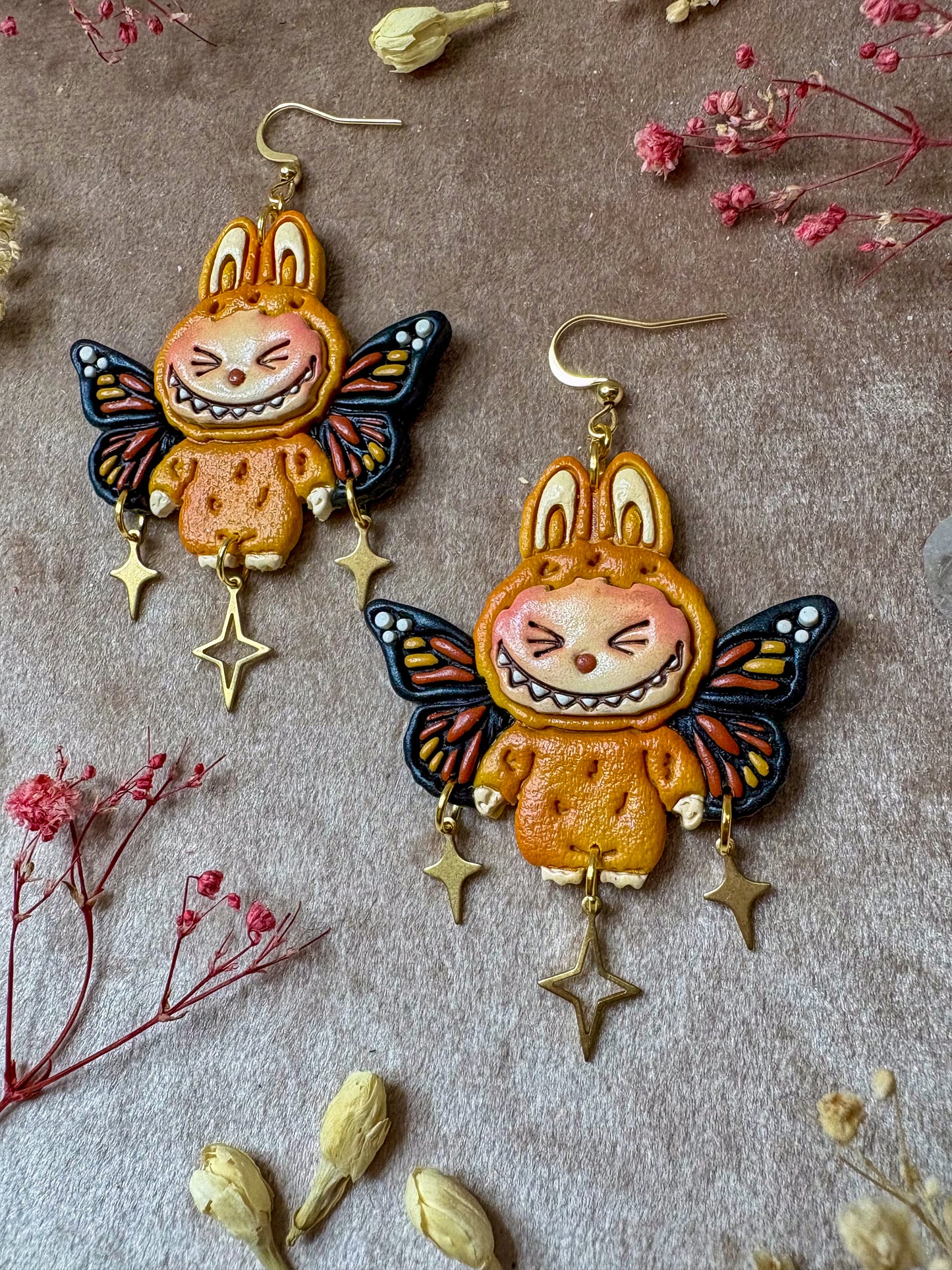 Monarch Butterfly 'Bubu Earrings