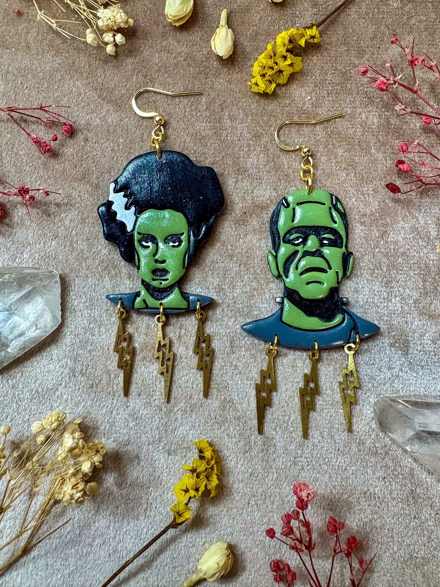 Frankenstein's Monster and his Bride Earrings