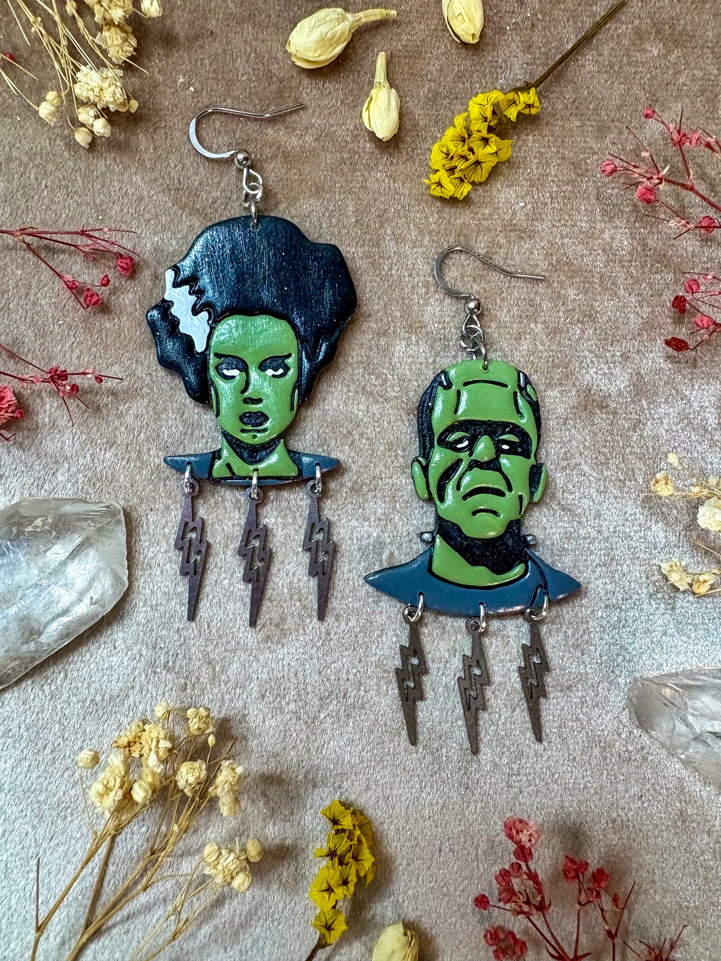 Frankenstein's Monster and his Bride Earrings