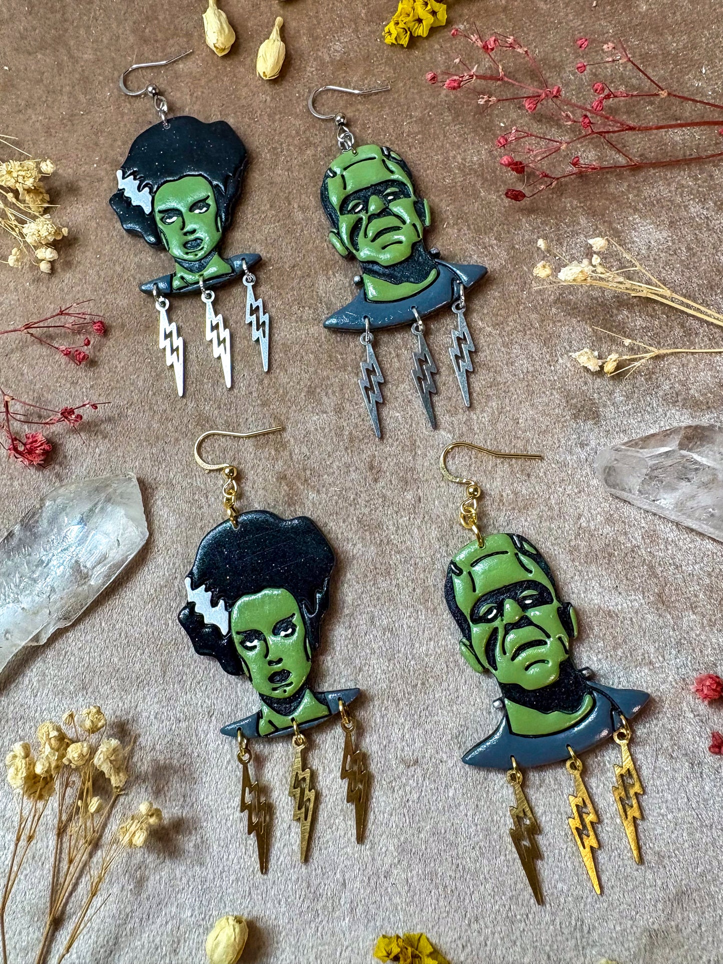 Frankenstein's Monster and his Bride Earrings