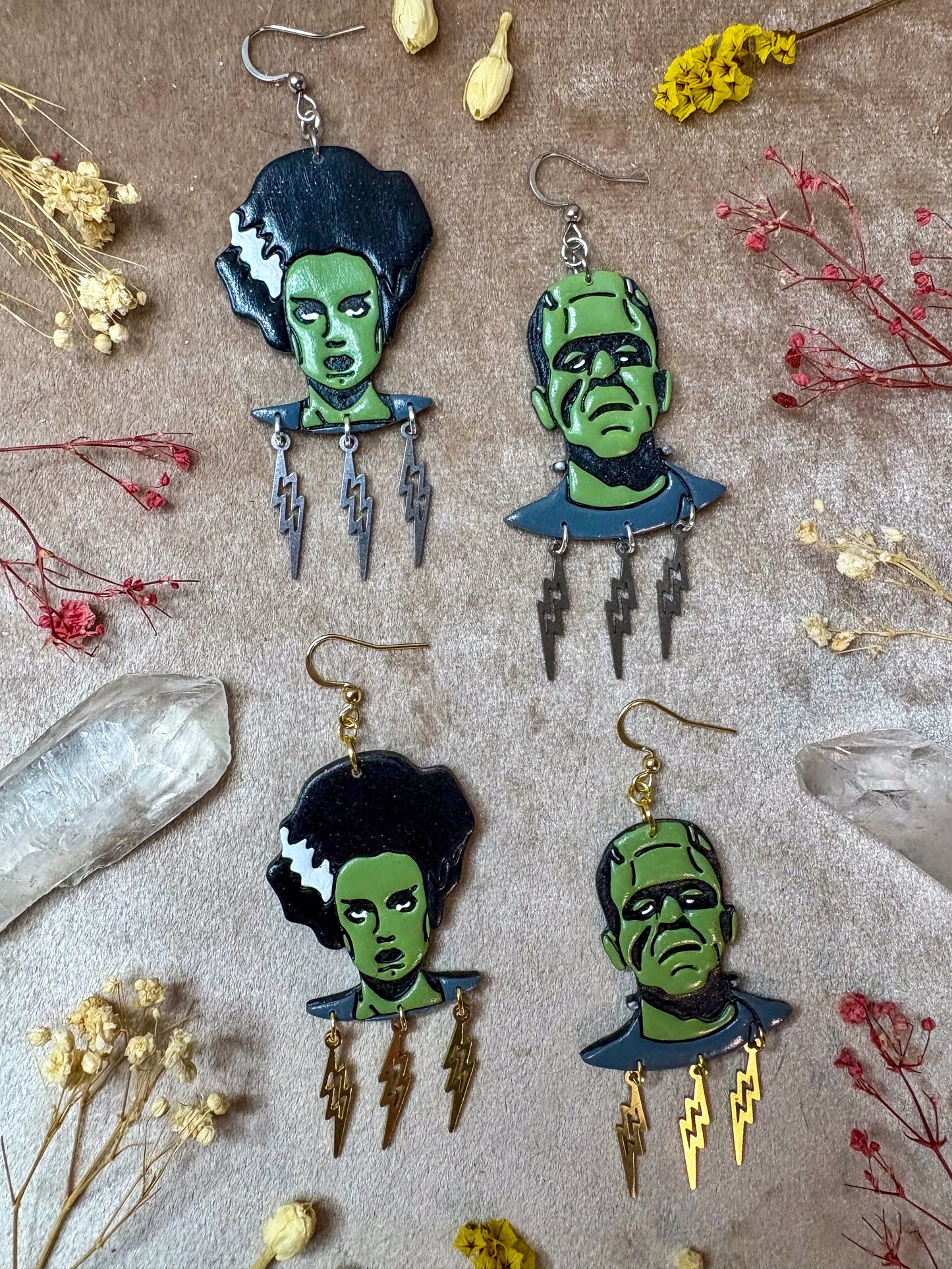 Frankenstein's Monster and his Bride Earrings