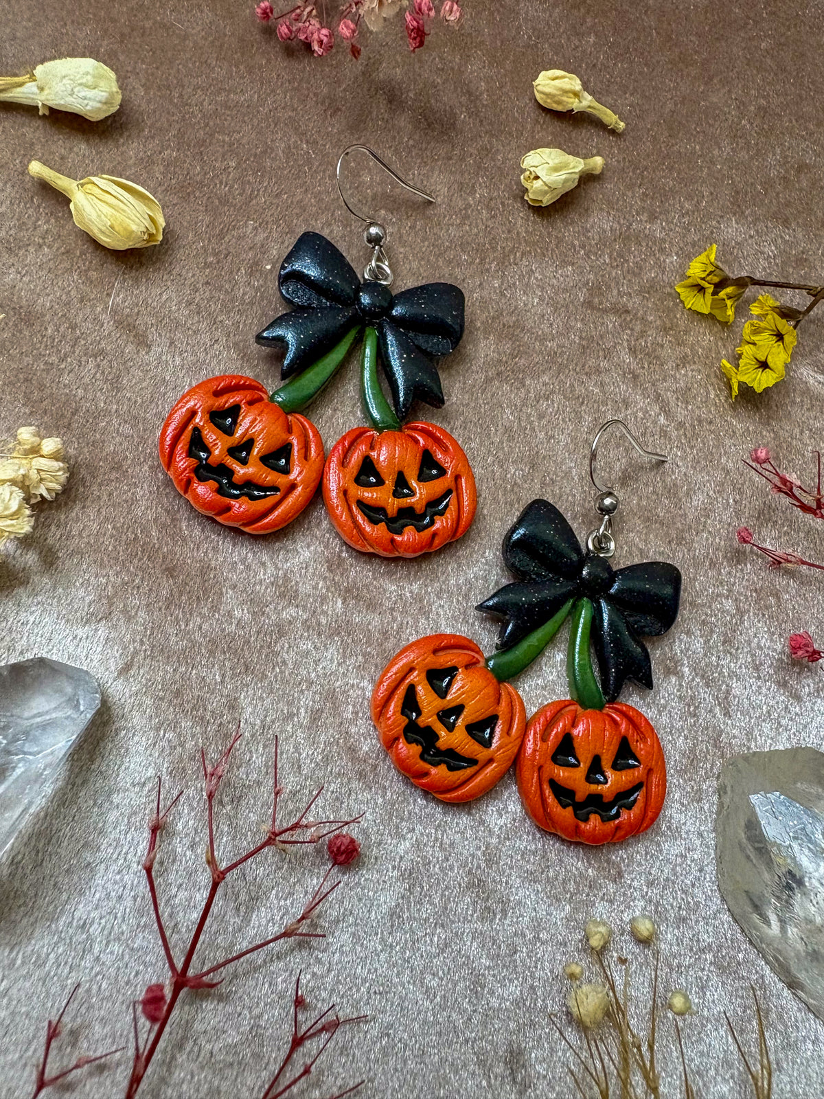 Pumpkin Cherry Earrings