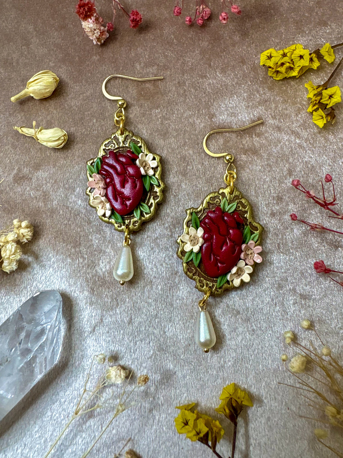 Anatomical Heart Frame Earrings