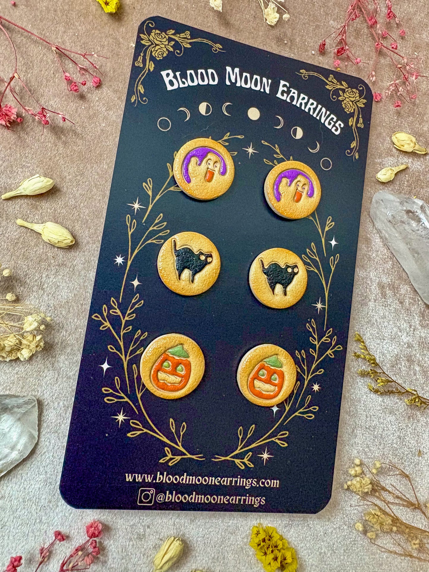 Classic Halloween Sugar Cookie Stud Earrings