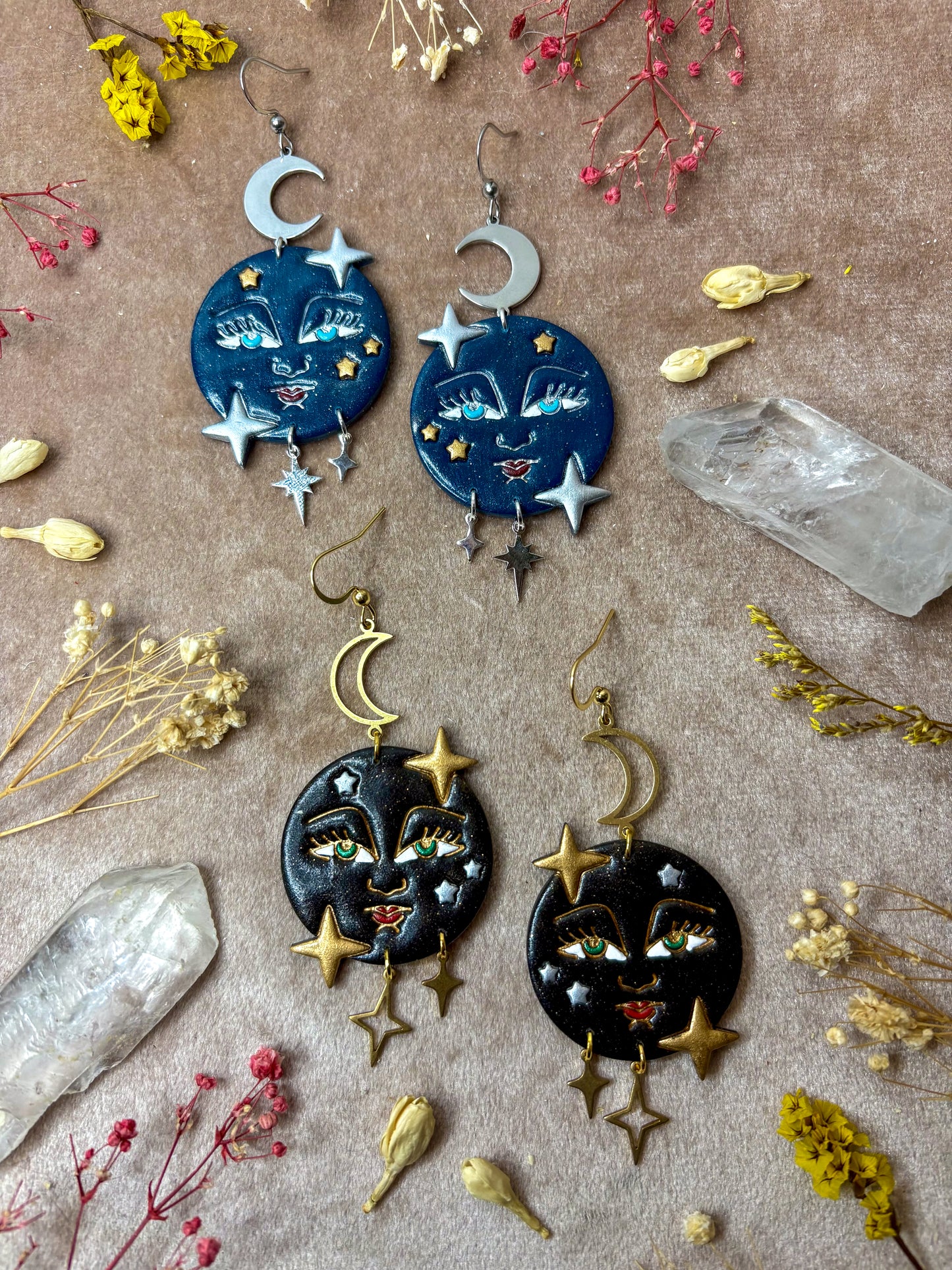 Vintage Fancy Moon Earrings