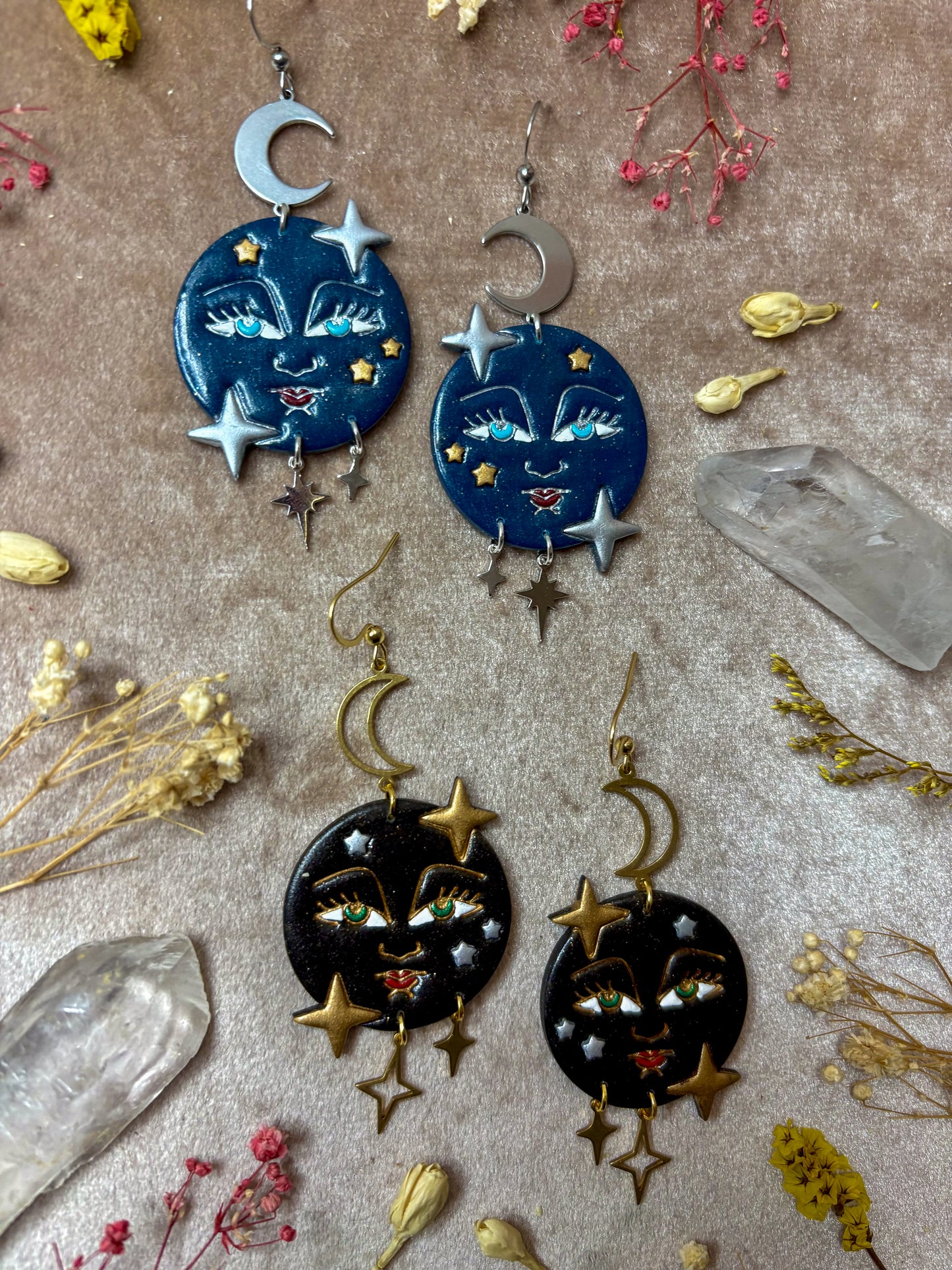 Vintage Fancy Moon Earrings