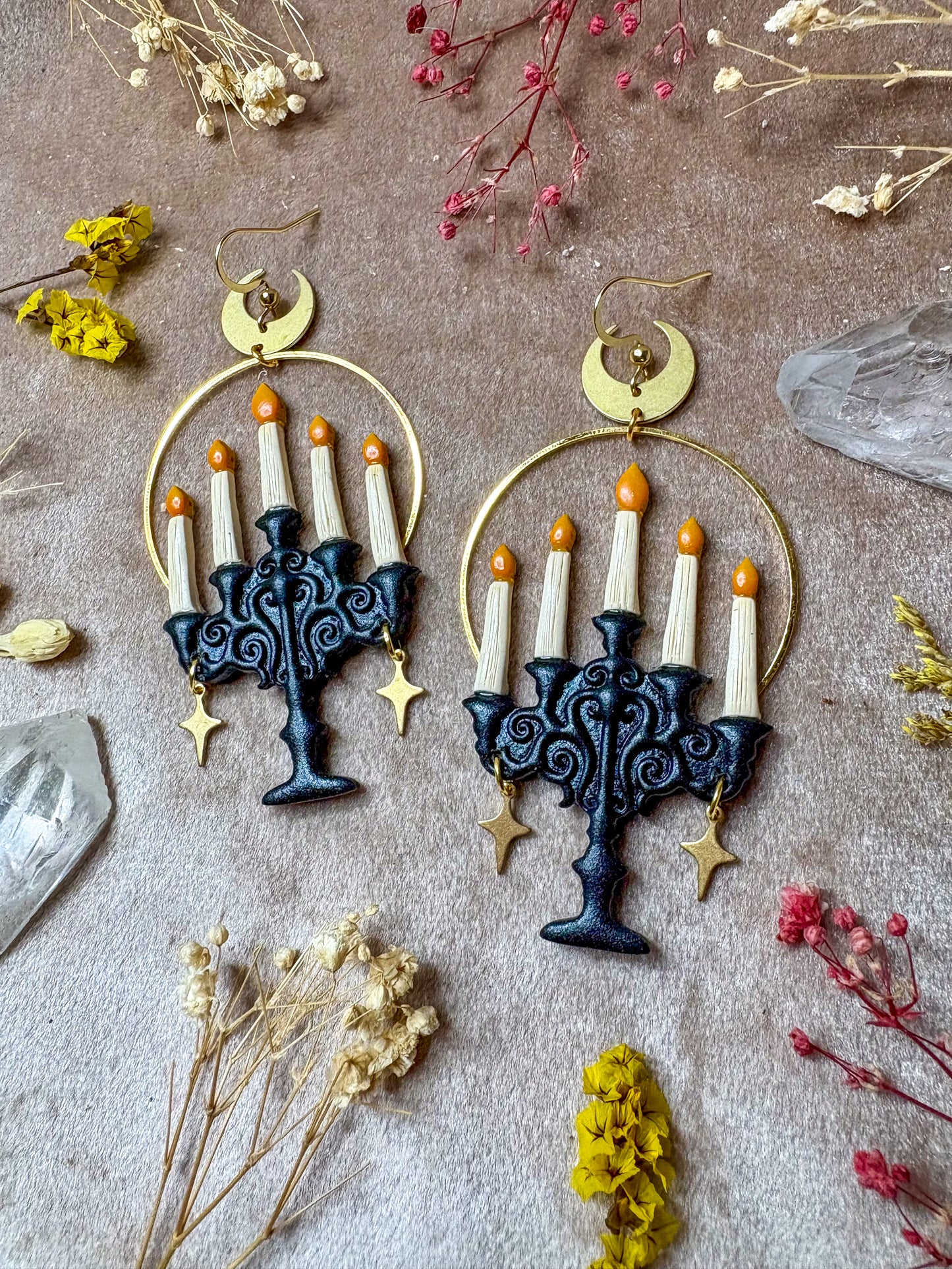 Black Candelabra Earrings
