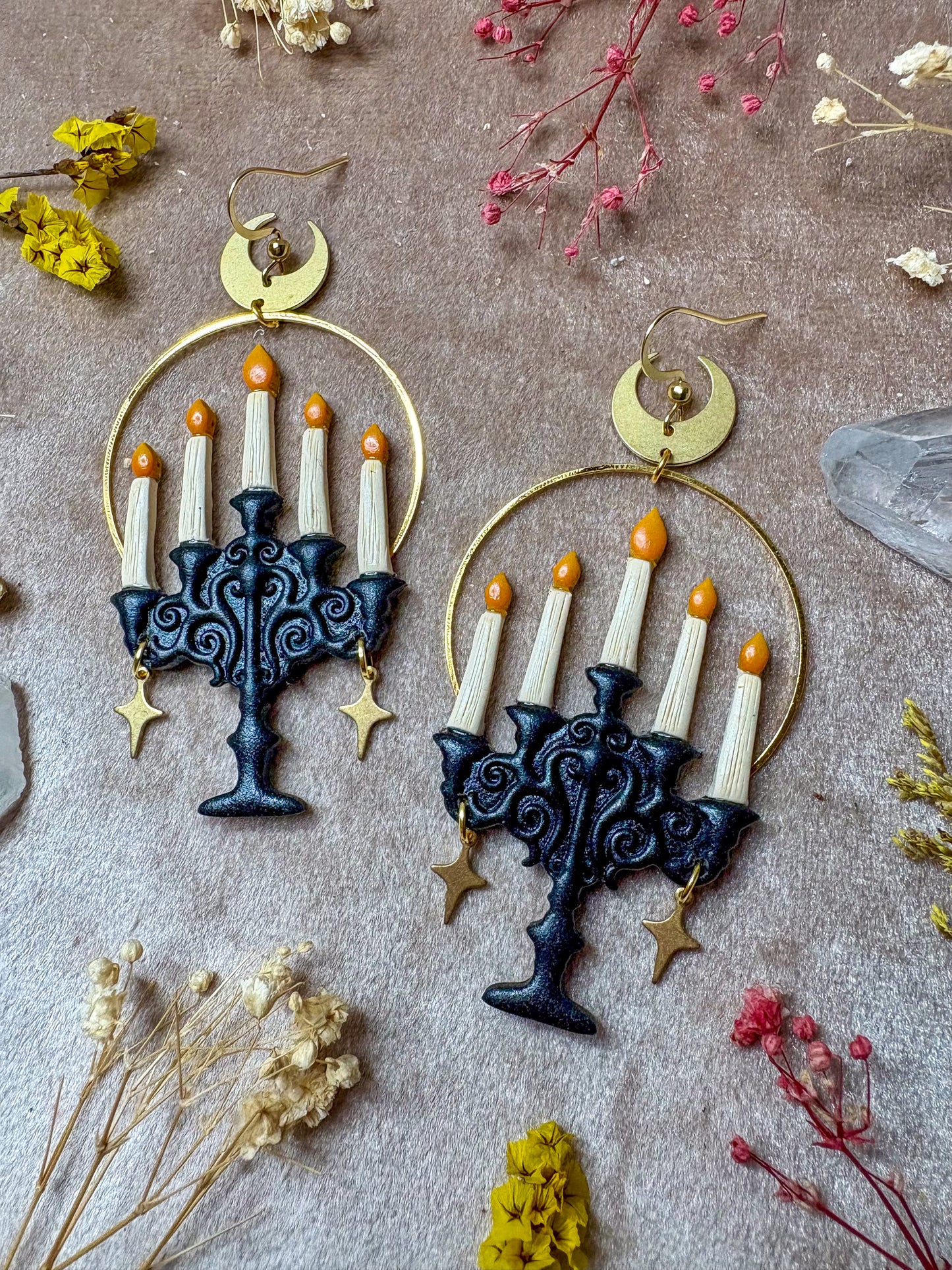 Black Candelabra Earrings