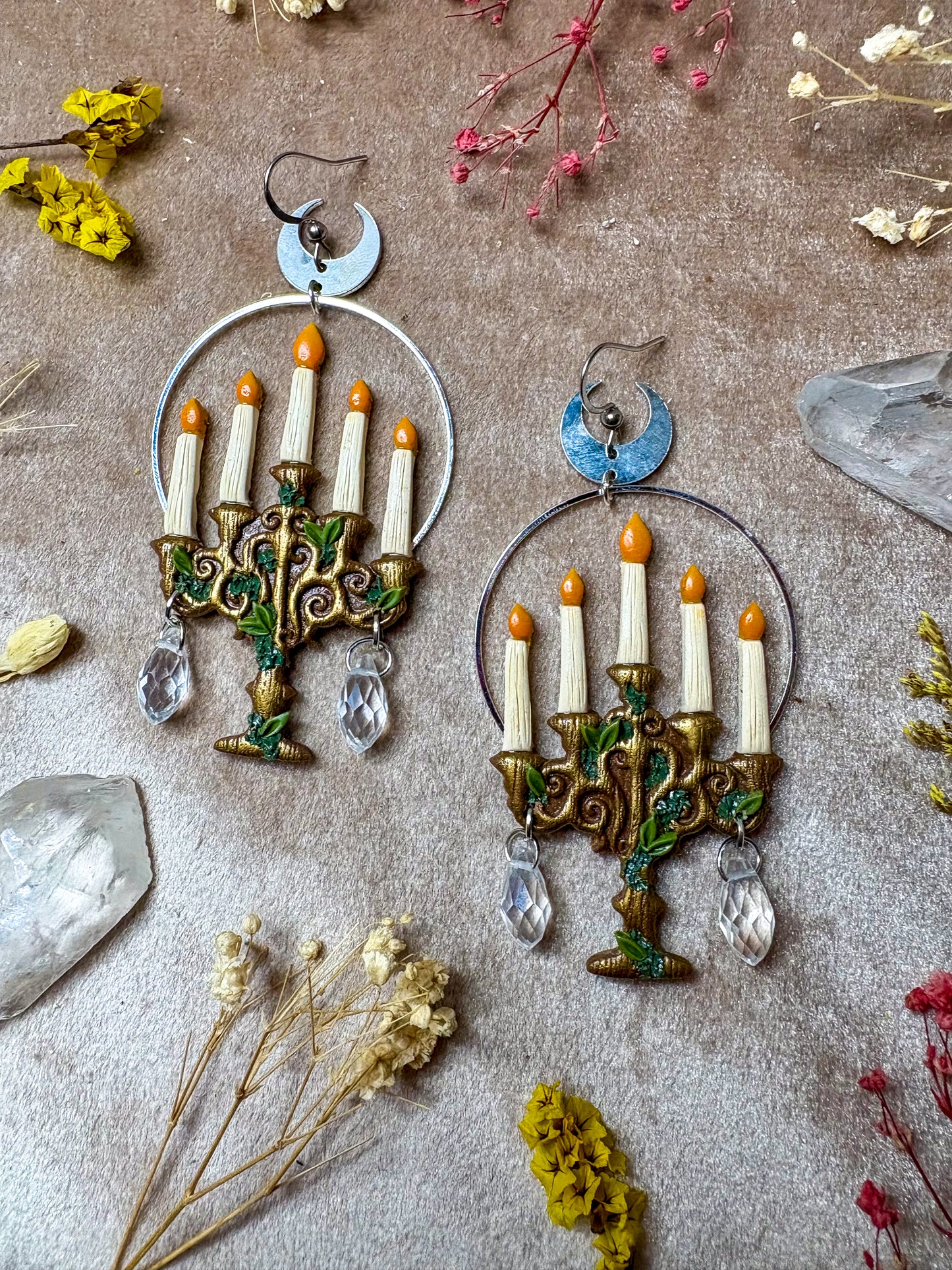 Golden Candelabra Earrings